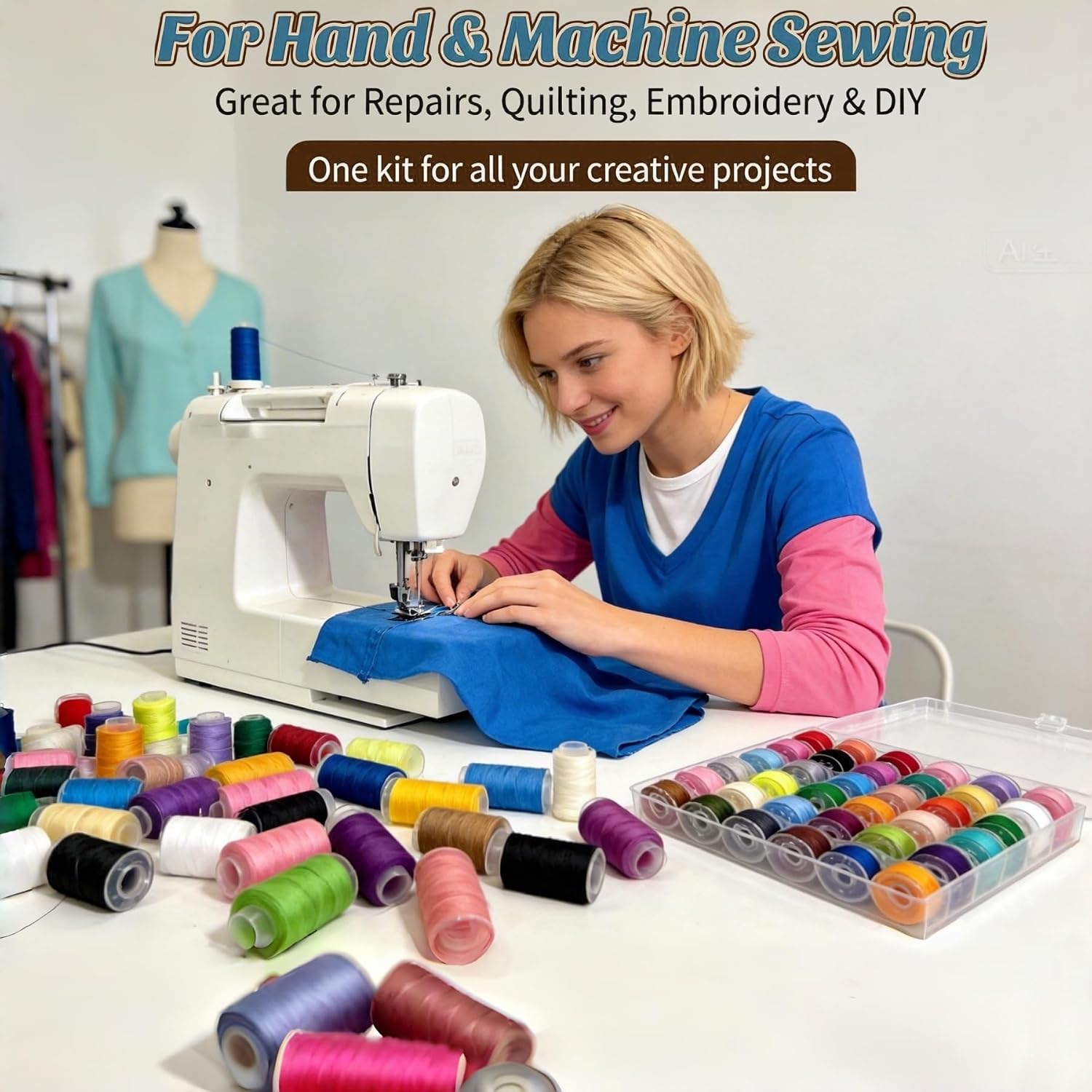 Thumbnail 5 de VIZOSHI Sewing Thread Kit, 36 Colors