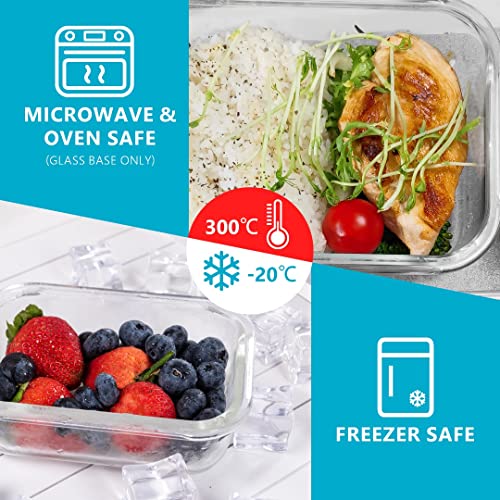 Detalle de Igluu Meal Prep Glass Containers with Lids (10 Pack) – 370 & 1050ml
