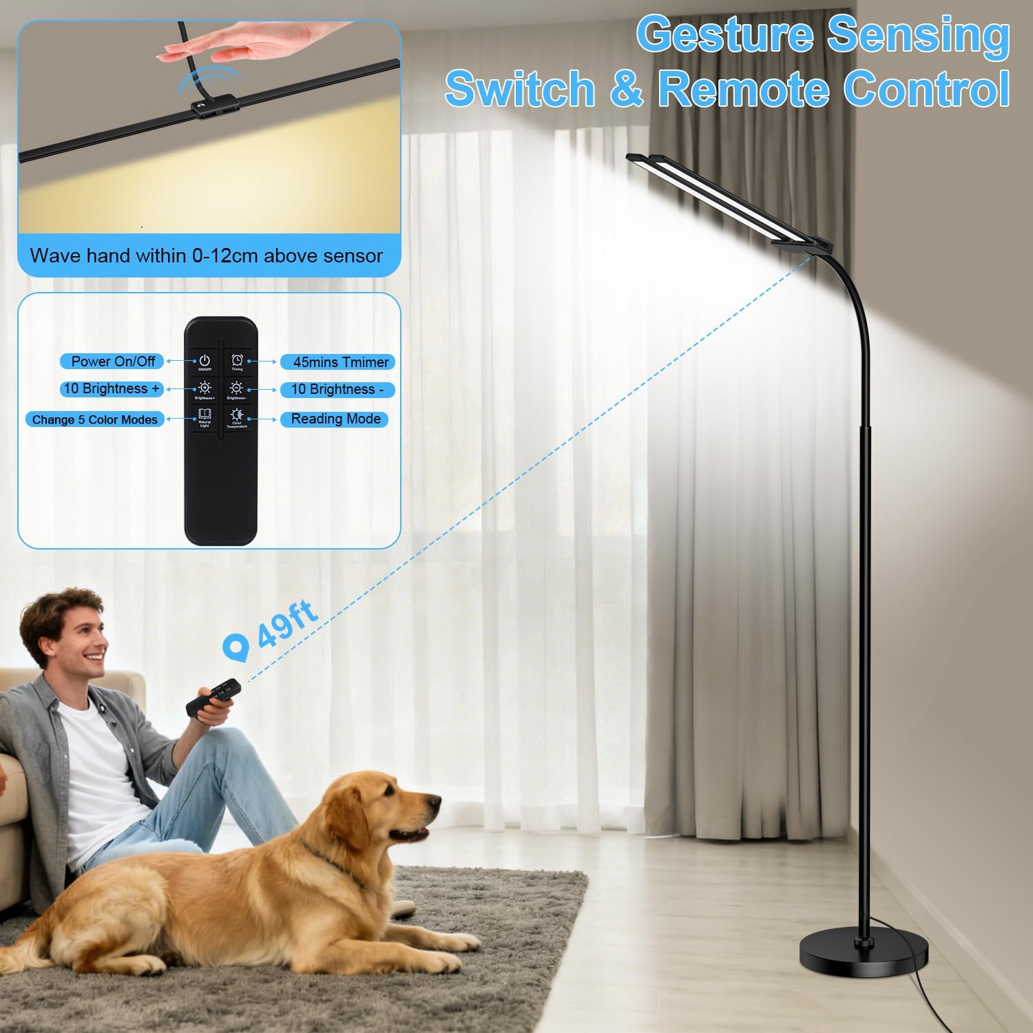 Detalle de LED Dual Head Floor Lamp 18W LED