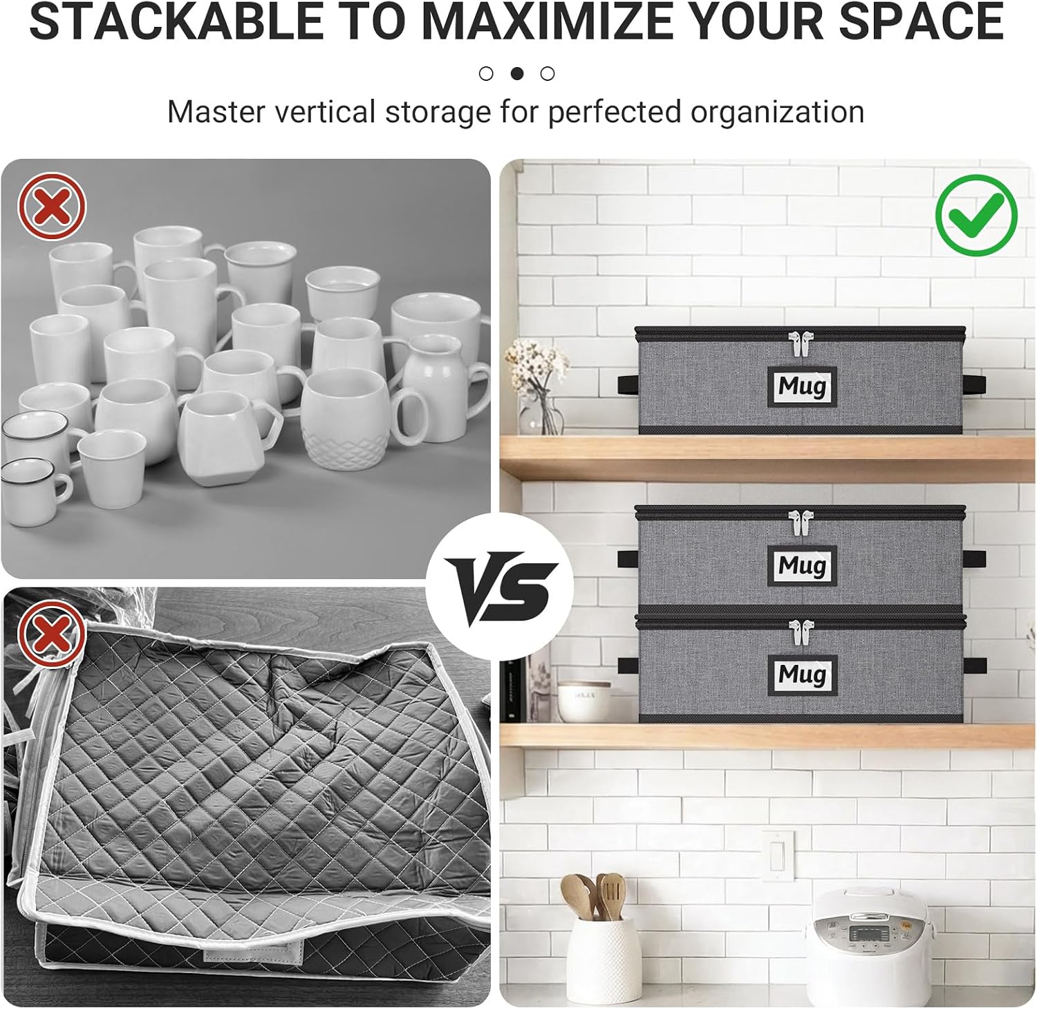 Thumbnail 6 de MISSLO Mug Storage Container, 12-Mug Capacity