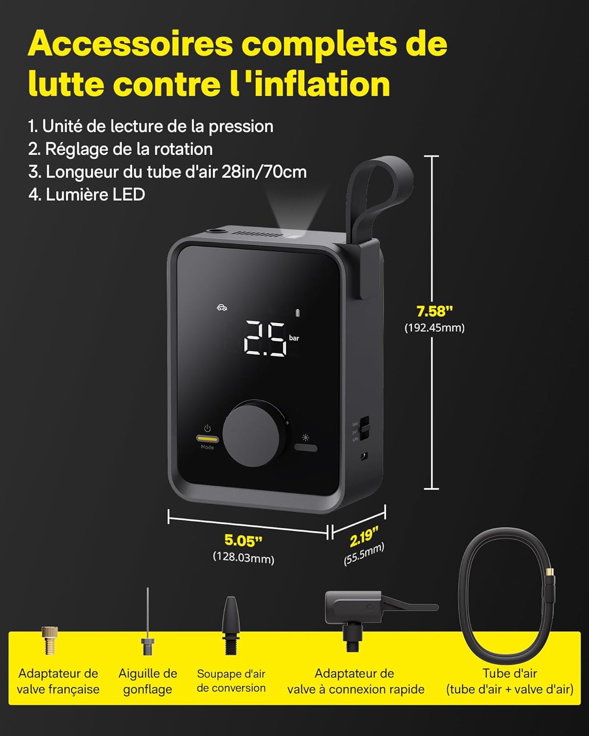 Thumbnail 4 de HOTO Gonfleur Pneus Pro 7500mAh