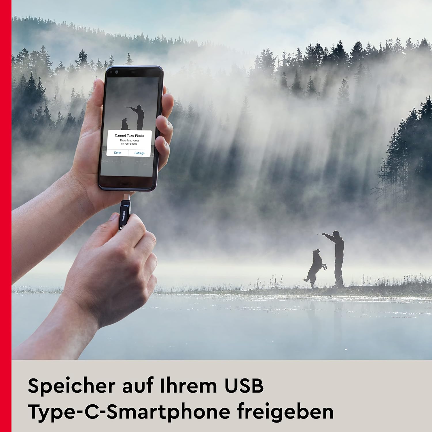 Detalle 2 de SANDISK Ultra Dual Drive Go 128 GB – USB‑C & USB‑A Speicher für Android, 400 MB/s, als Schlüsselanhänger nutzbar