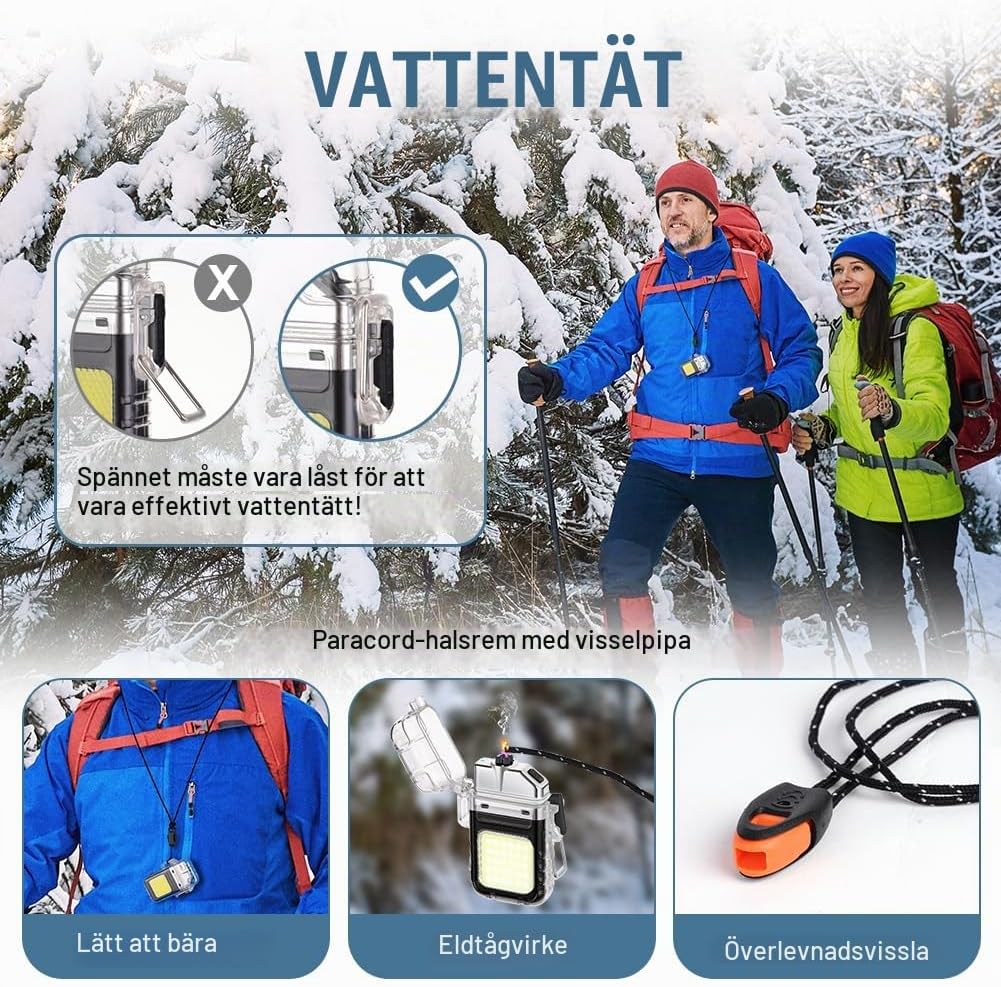 Detalle de Vicloon elektrisk bågtändare med USB-C, ficklampa i tre lägen och visselpipa