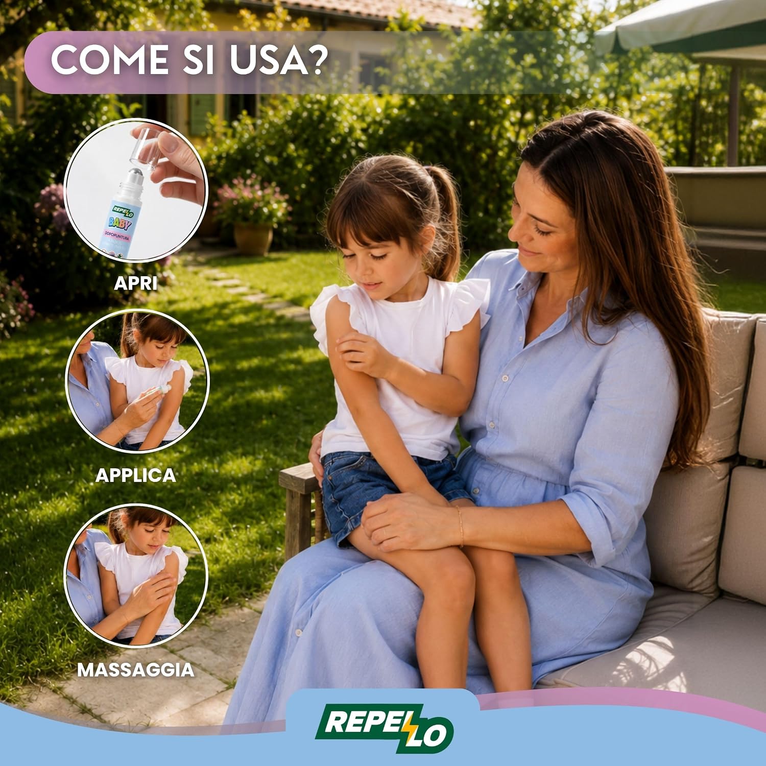 Detalle de Albagarden Dopopuntura Naturale Baby Roll-On 20ml: sollievo immediato per punture di insetti dai 6 mesi