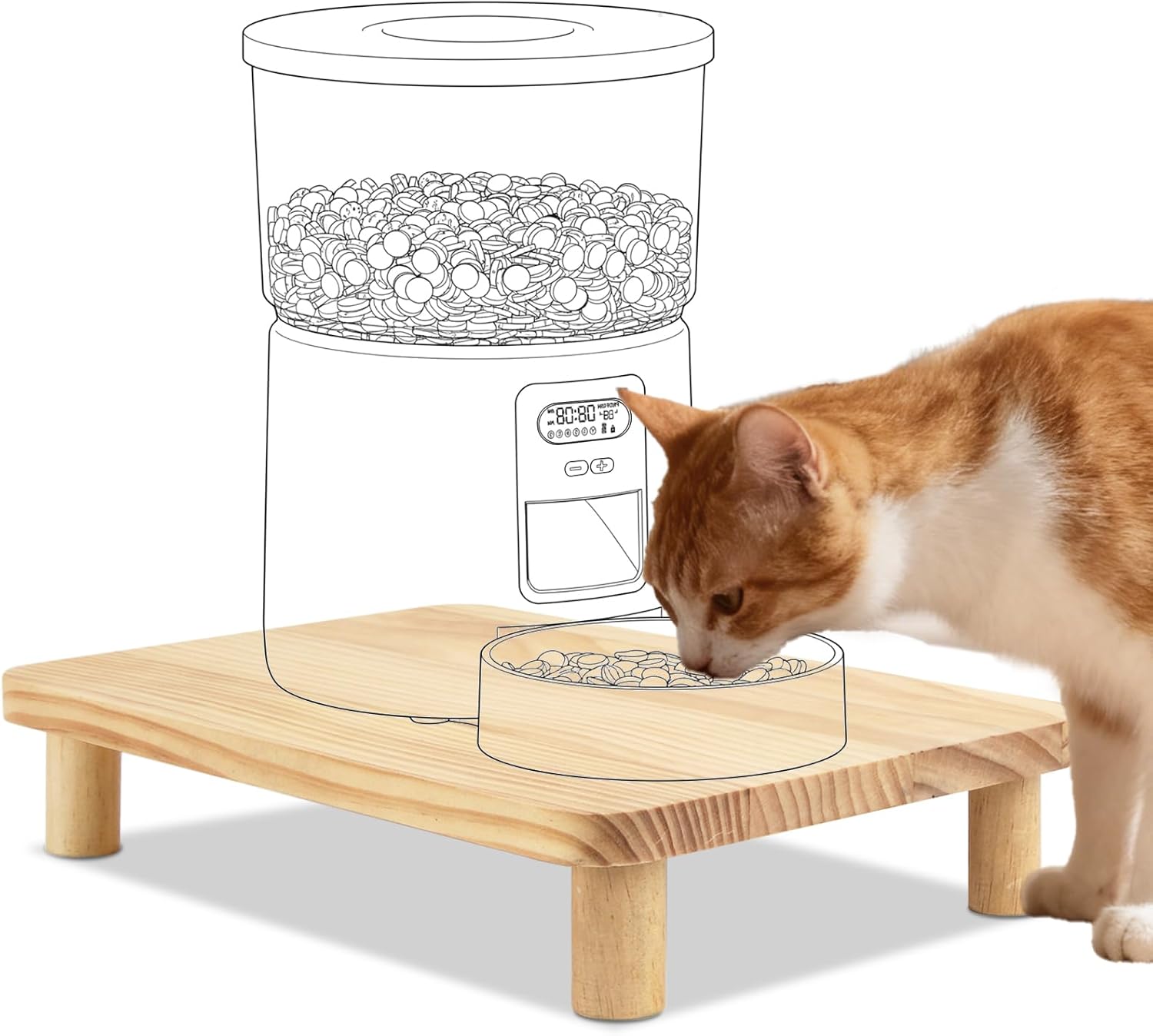 Detalle de SZEE Erhöhter Stand Futterautomat Katze