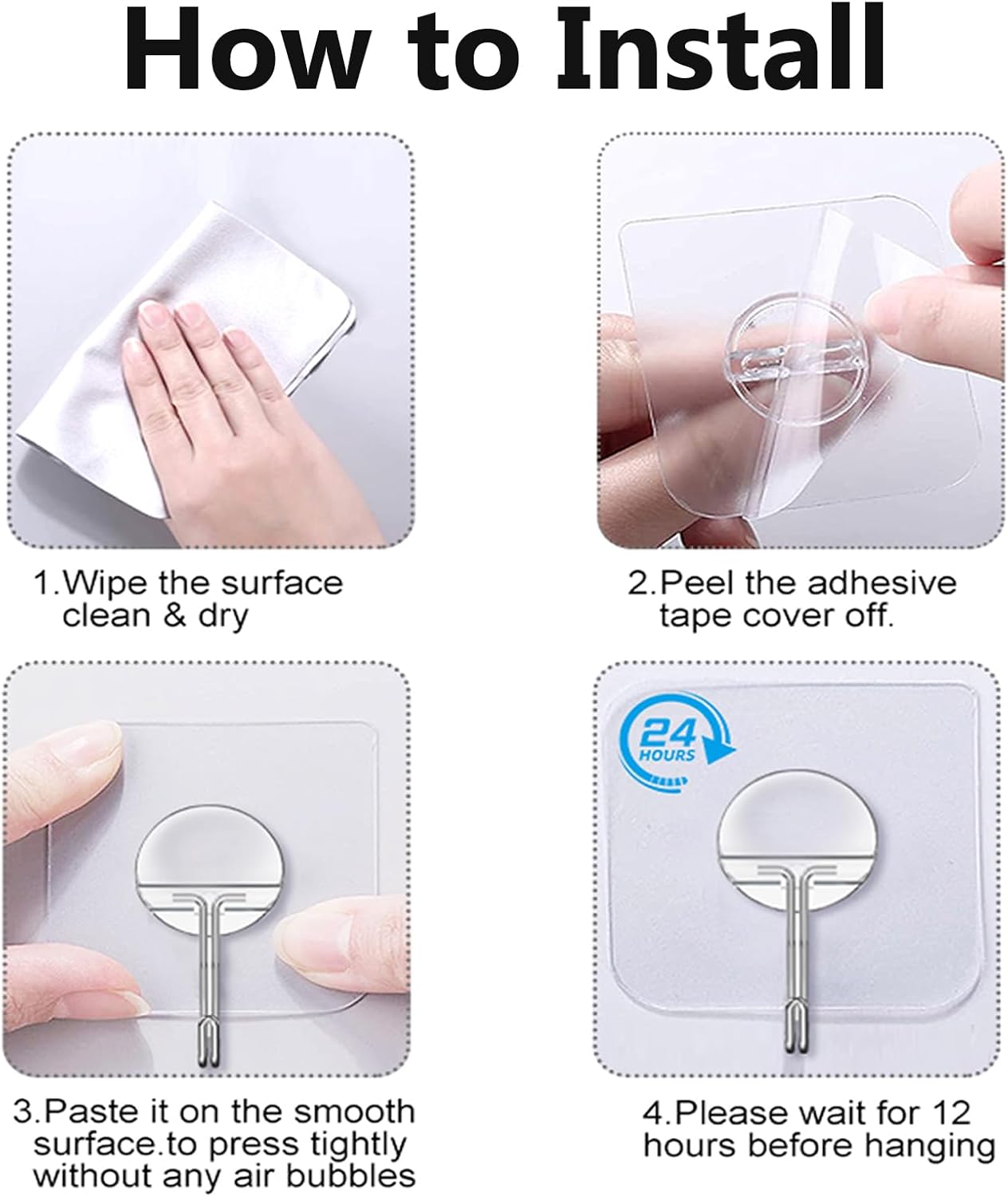 Thumbnail 5 de JINSHUNFA Adhesive Wall Hooks 8-pack 🪝