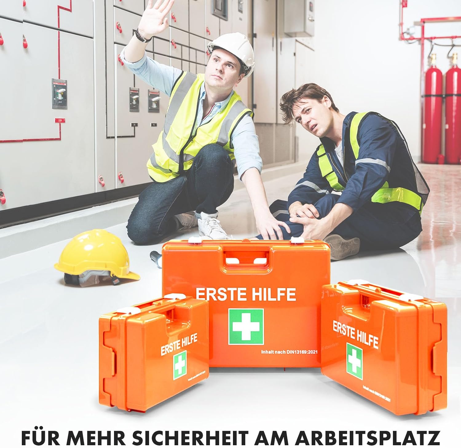Thumbnail 6 de KARAT Kleine Erste Hilfe Kasten für Betriebe DIN 13157:2021 gefüllt inkl. Wandhalterung – Notfallbox für Werkstatt, Büro & Gastro (bis 50 Mitarbeiter)