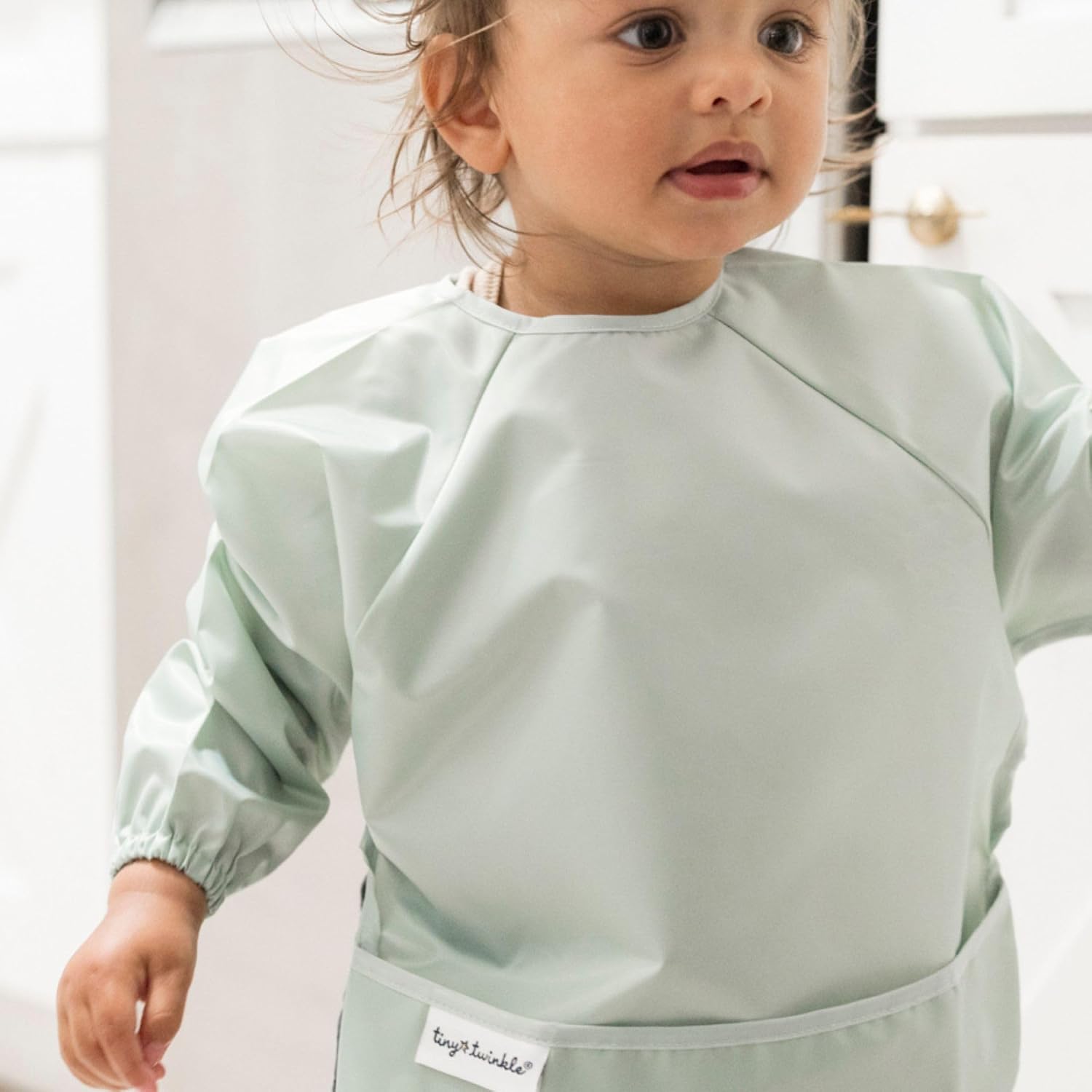 Thumbnail 5 de Tiny Twinkle Long Sleeve Bib 2-Pack, Waterproof, Sage and Charcoal, 2–4Y