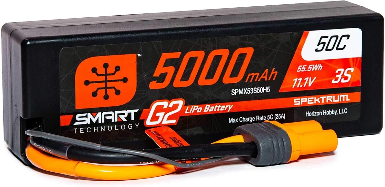 Detalle de Spektrum 5000 mAh 3S 11.1V Smart G2 LiPo 50C Hard Case, IC5 – akumulator LiPo