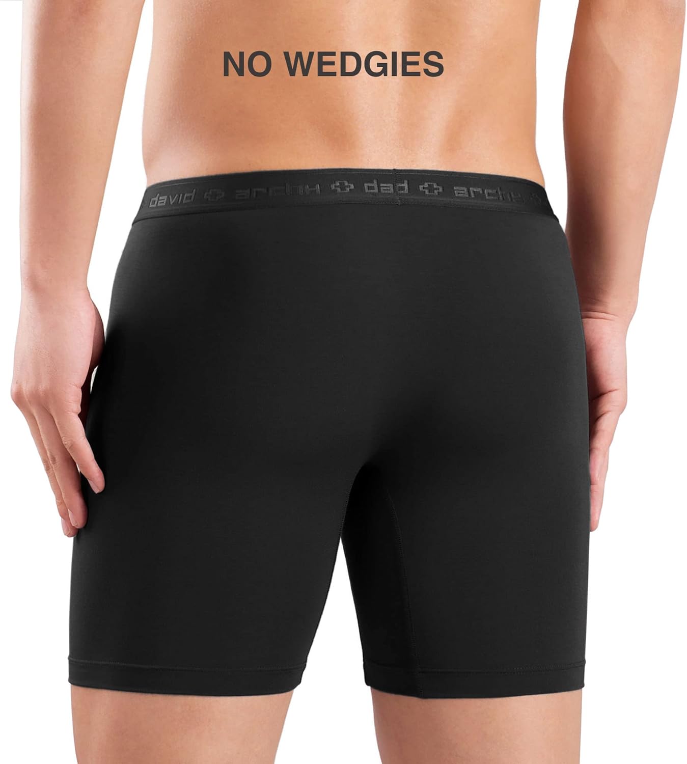 Detalle de DAVID ARCHY Men's Modal Underwear Boxer Briefs & Trunks: Dual Pouch, Breathable Comfort, 3–4 Pack