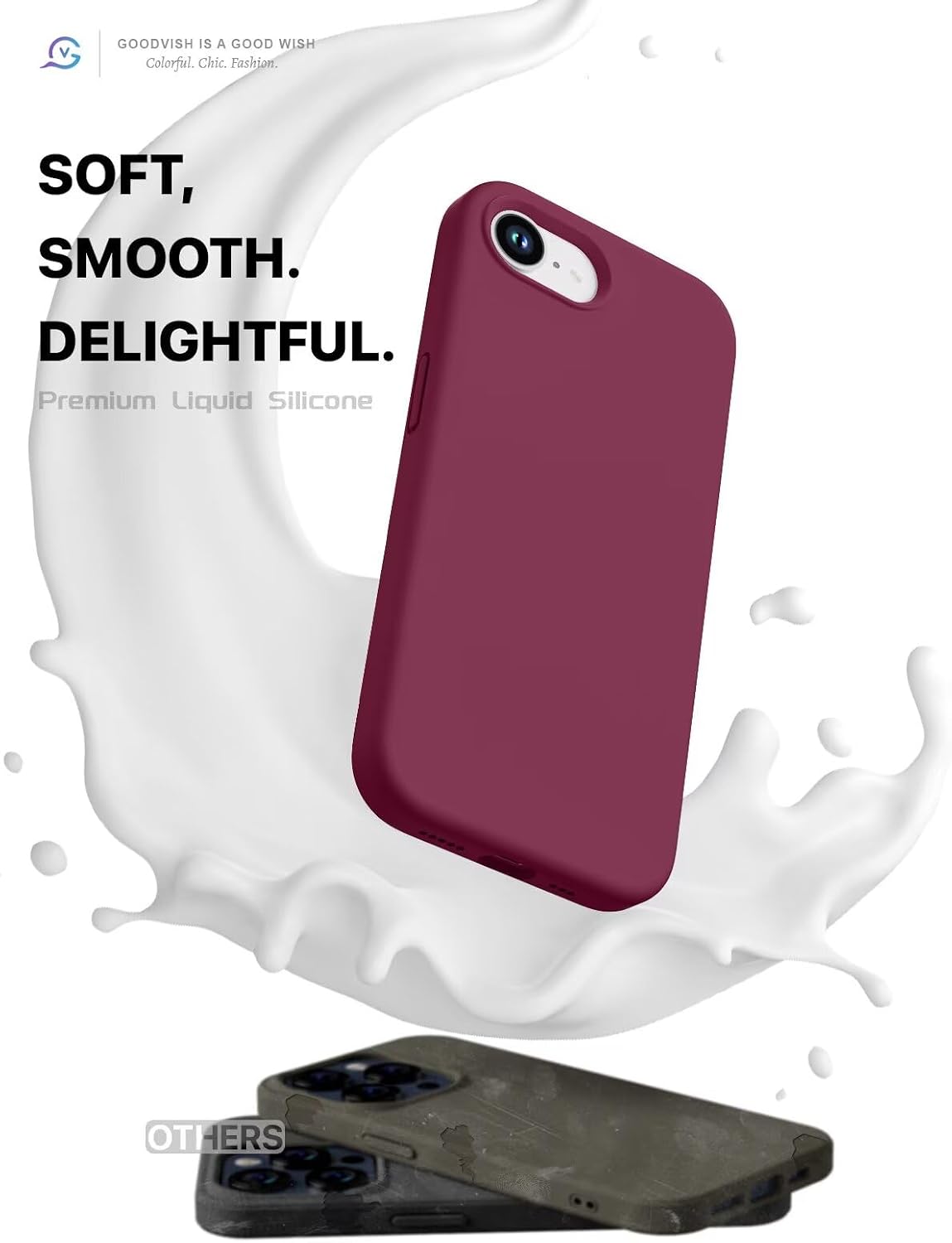 Detalle 1 de GOODVISH 3 en 1 Coque iPhone 16e 6,1" Vin Rouge