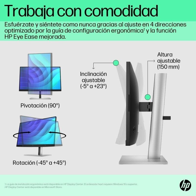 Detalle de HP E-Series E22 G5 21,5" LED IPS FullHD 75 Hz: imprescindible para diseño y productividad con confort visual
