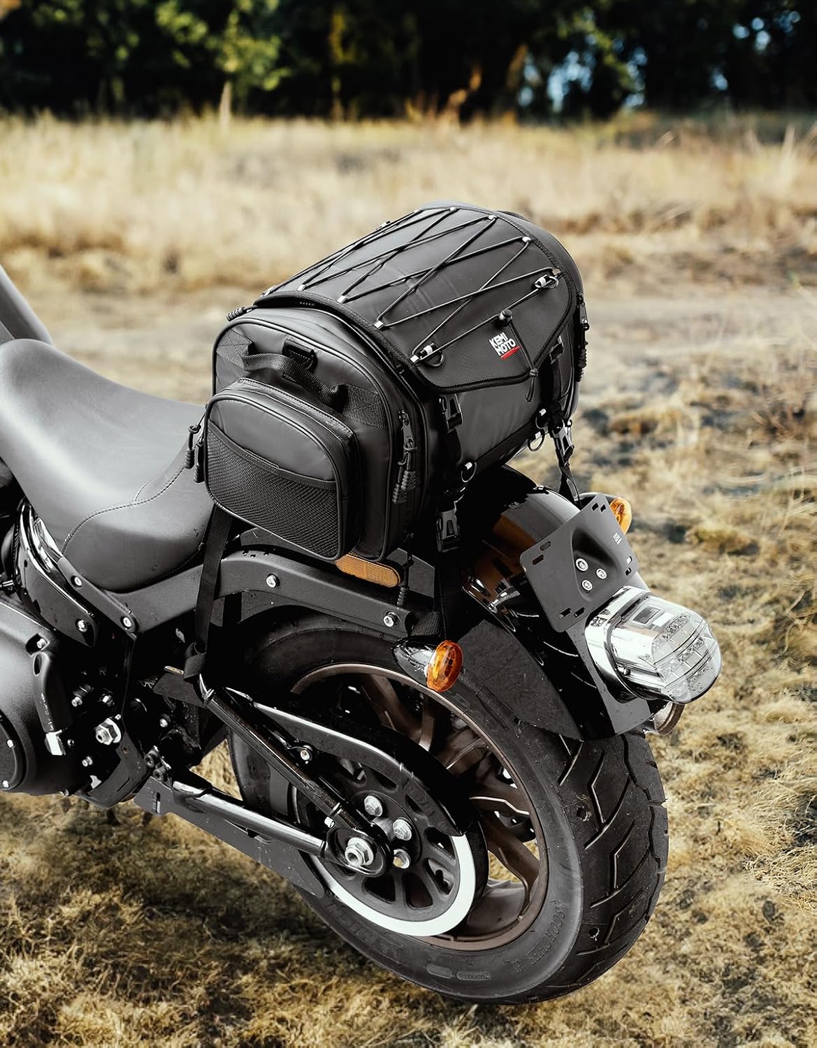 Thumbnail 2 de KEMIMOTO Expandable Motorcycle Travel Luggage Bag (24L-32L) with Rain Cover and Reflective Straps