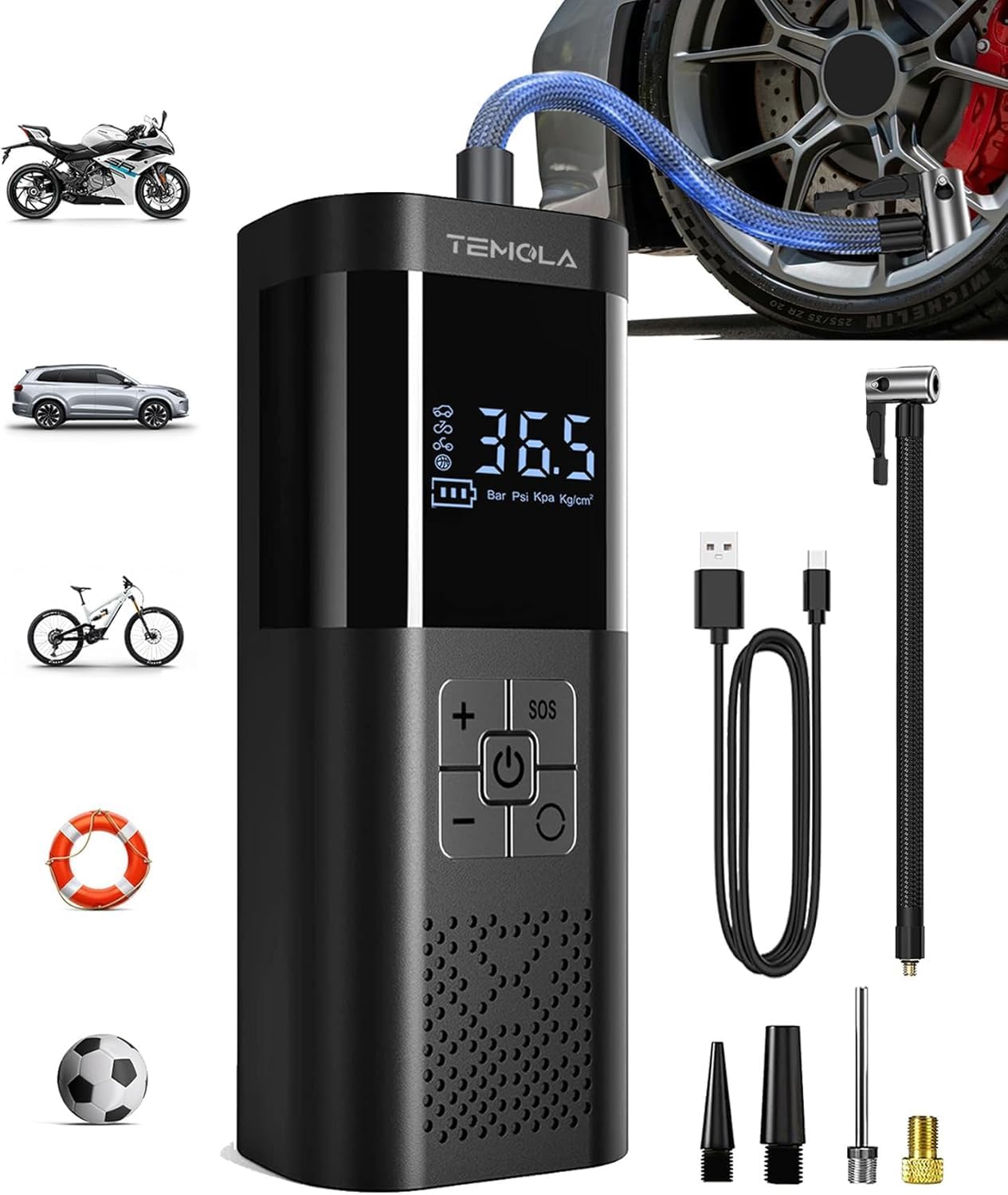Thumbnail 6 de TEMOLA Portable Tire Inflator 150 PSI