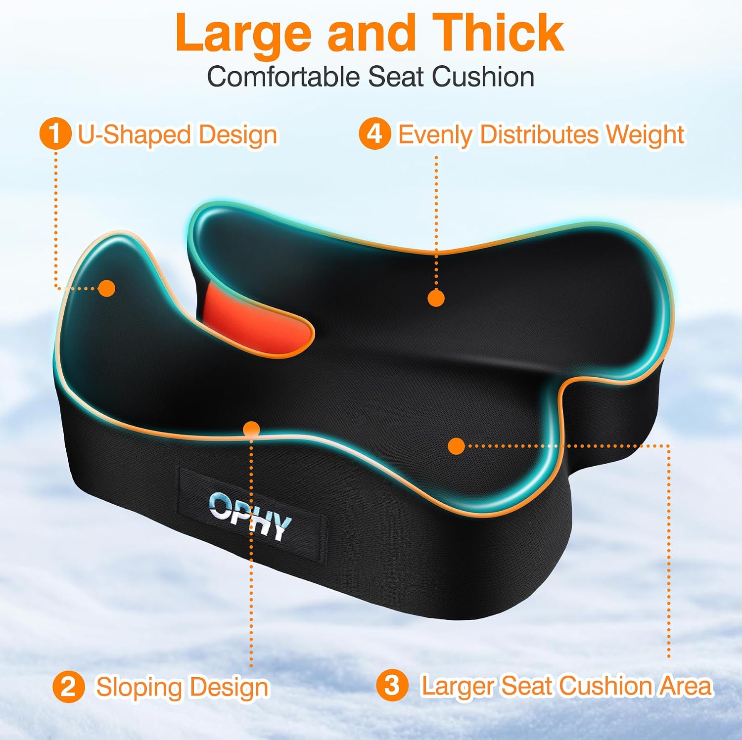 Detalle de Ophy Office Chair Cushion: Enhanced Memory Foam Comfort for Long Hours