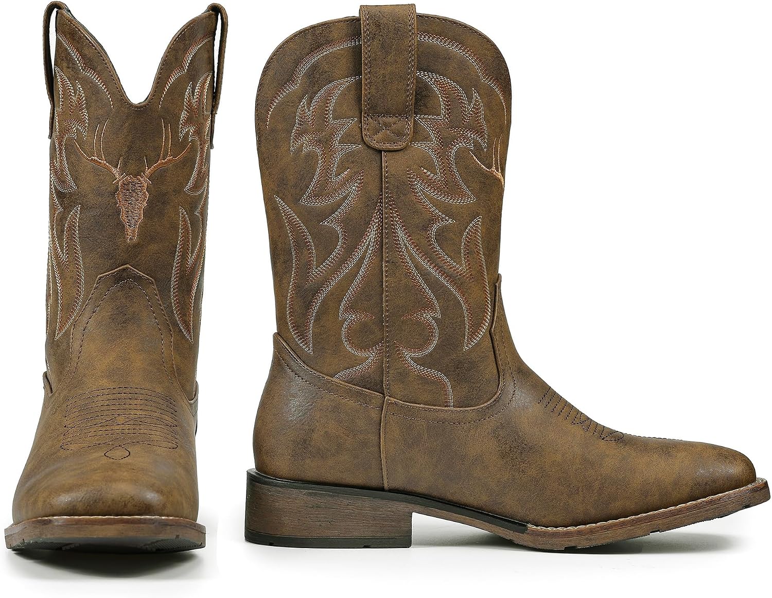 Detalle de Rvminyta Men's Western Boots, Square Toe