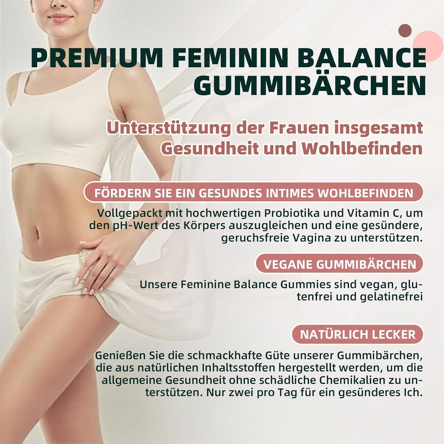 Thumbnail 3 de Feminine Balance Gummies mit Ananas & Vitamin C – vegan & zuckerfrei, 60 Stück (30 Portionen)