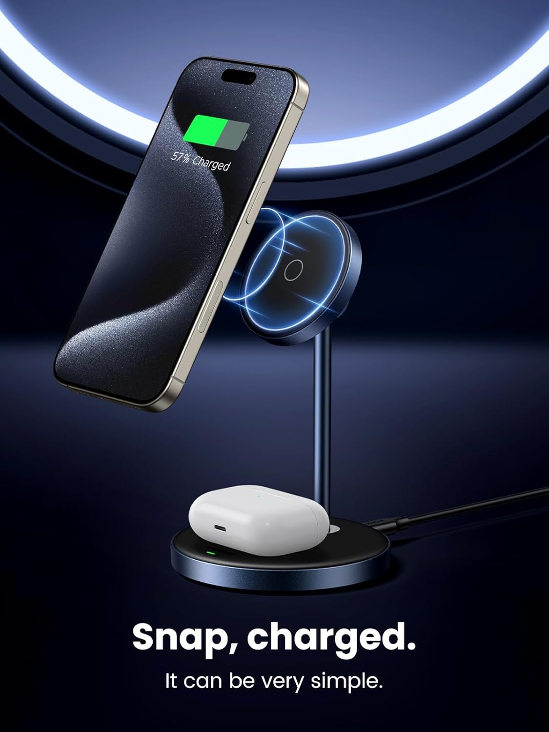 Detalle 2 de UGREEN MagFlow MagSafe Charging Stand 3 ft