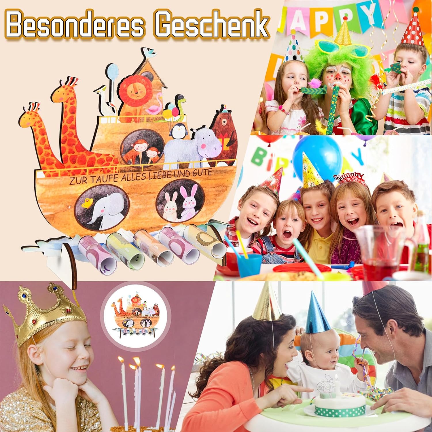 Thumbnail 5 de Arche Noah Taufgeschenk Holz 20×18 cm