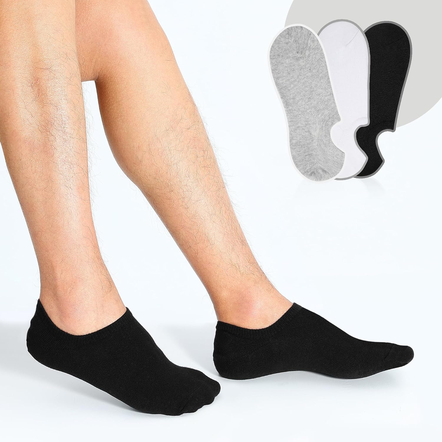 Detalle de YOJOOM Sneaker Socken Herren mit rutschfesten Silikon-Greifern (39–42 / 43–46)