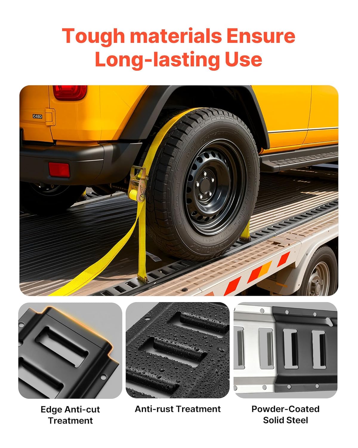 Thumbnail 2 de VEVOR kit rails d’arrimage E-Track (lot de 4 rails 2,3 m) – capacité annoncée 909 kg