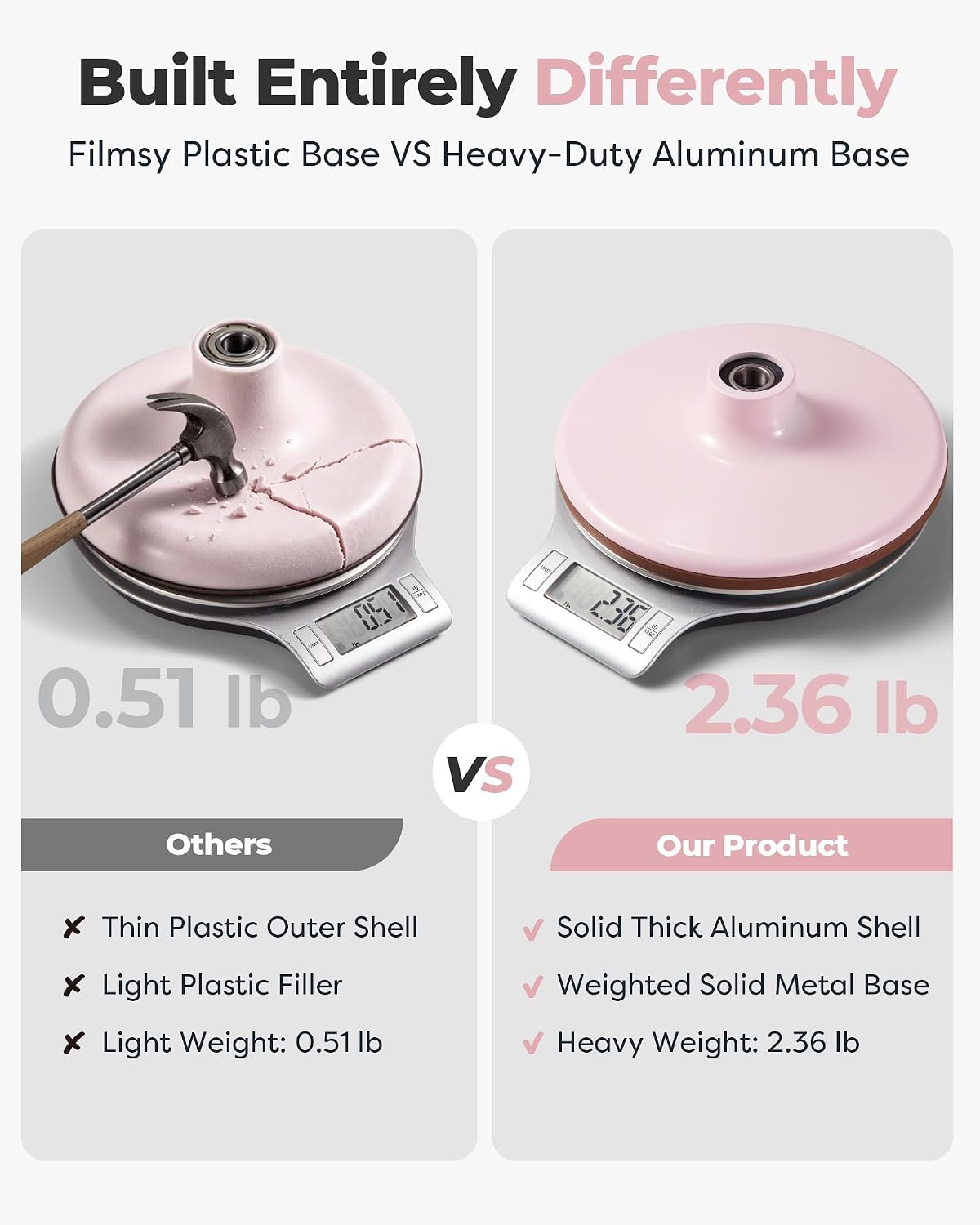 Detalle de Kootek 12-Inch Aluminium Alloy Revolving Cake Stand (360° Rotating Cake Turntable)