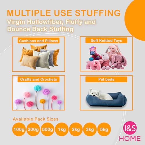 Thumbnail 4 de I&S Home Toy Stuffing 200g – Soft Hollowfibre Filling for Toys, Cushions and More