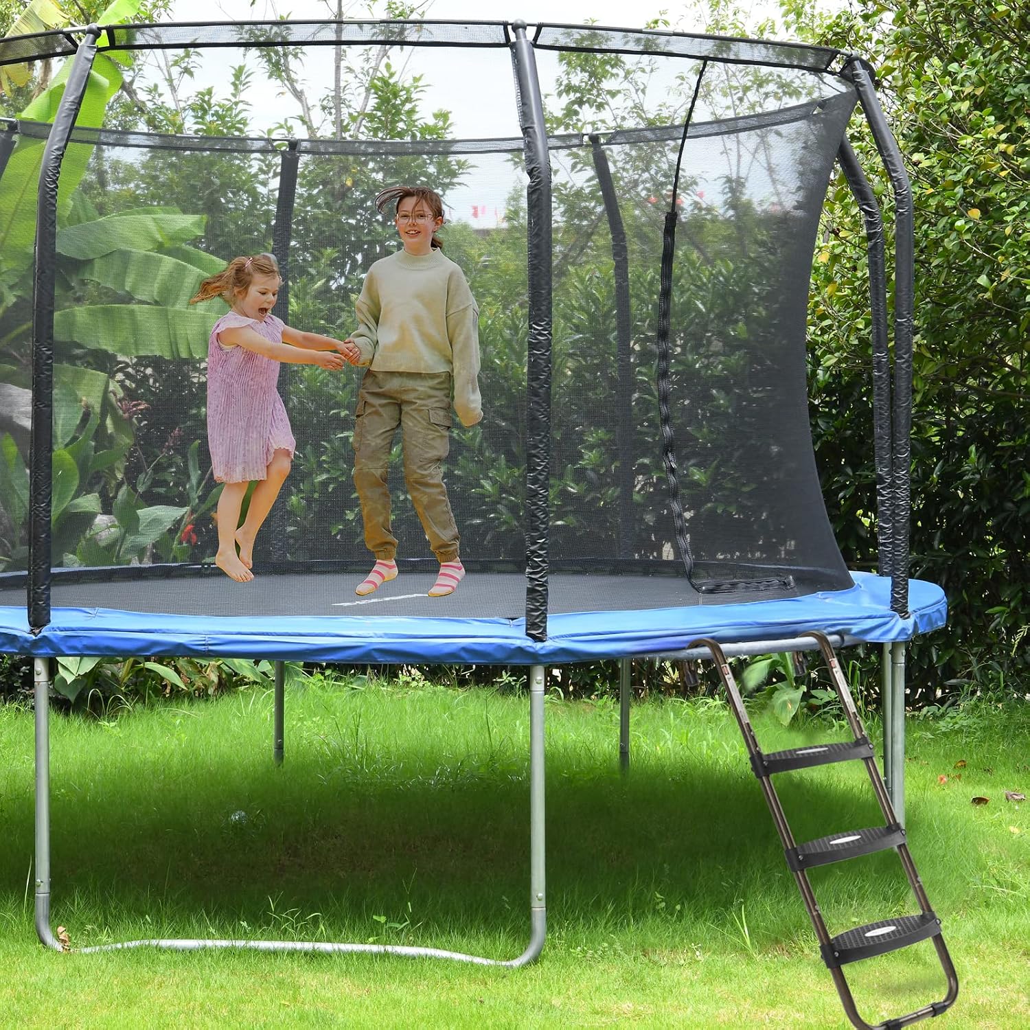 Thumbnail 6 de HBTower Trampoline Ladder: 3-Step Wide, Skid-Proof Access for Safe Kid Climbing