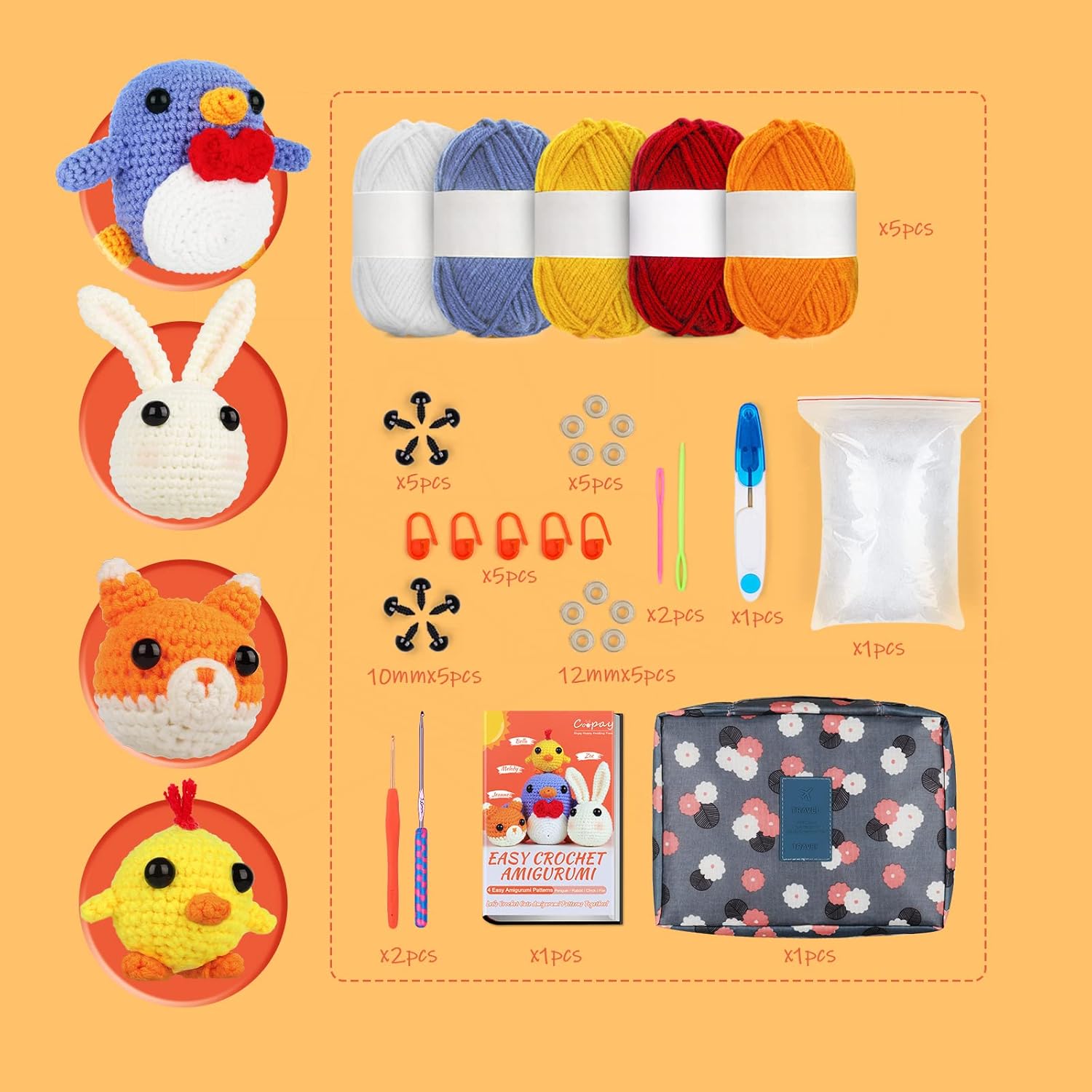 Thumbnail 5 de Kit de Ganchillo Coopay para Principiantes 🧶 Animales Amigurumi