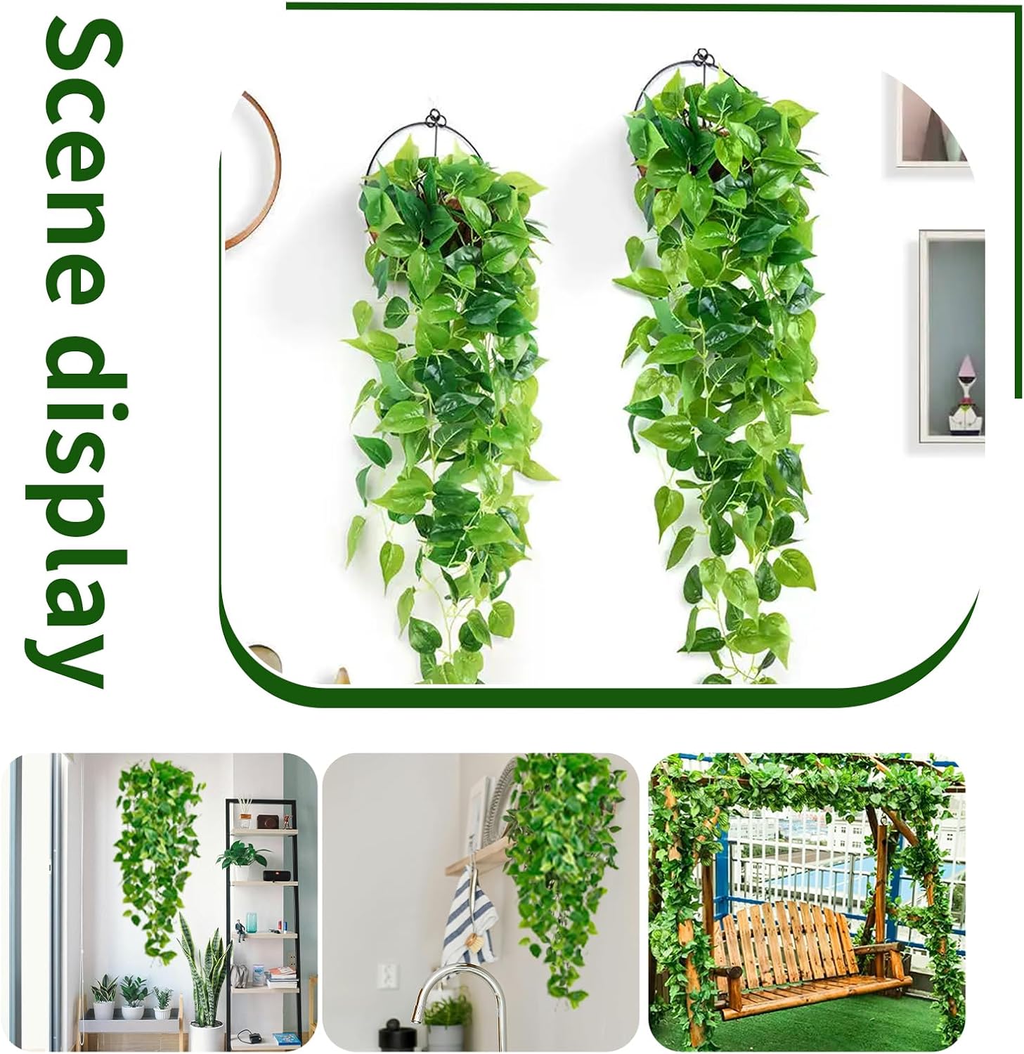 Detalle de Artificial Ivy Hanging Plants, 3.6-Foot Total Length