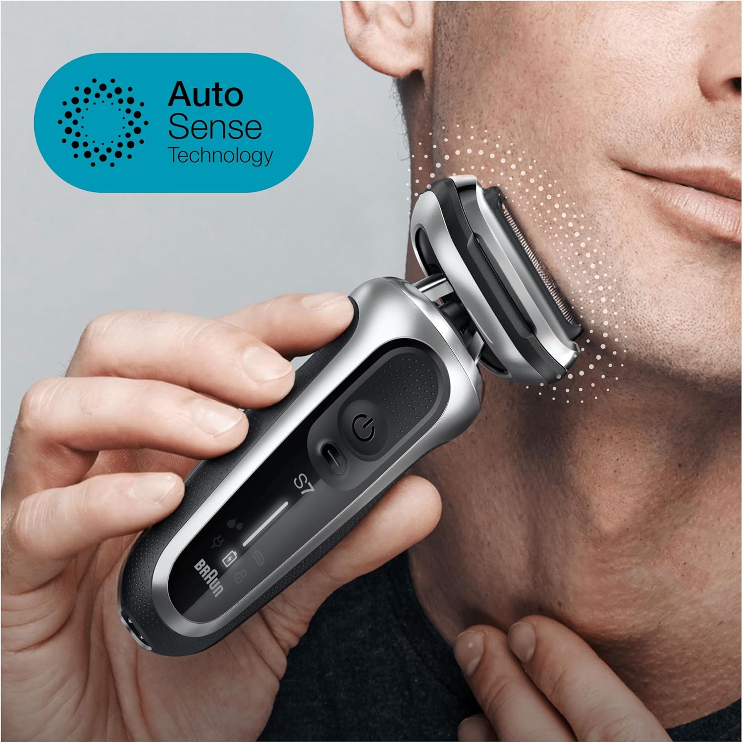 Detalle de Braun Series 7 Rasoio Elettrico per Barba con Stazione SmartCare e Rifinitore di Precisione 71-S7200cc