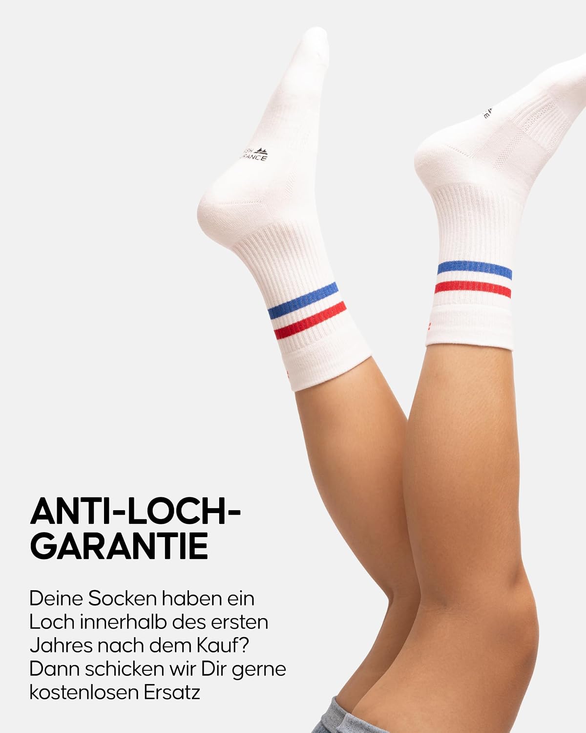 Detalle 2 de DANISH ENDURANCE Bio-Baumwolle Tennissocken (Crew) – Sneaker- & Sportsocken für Herren & Damen, 3 oder 6 Paar