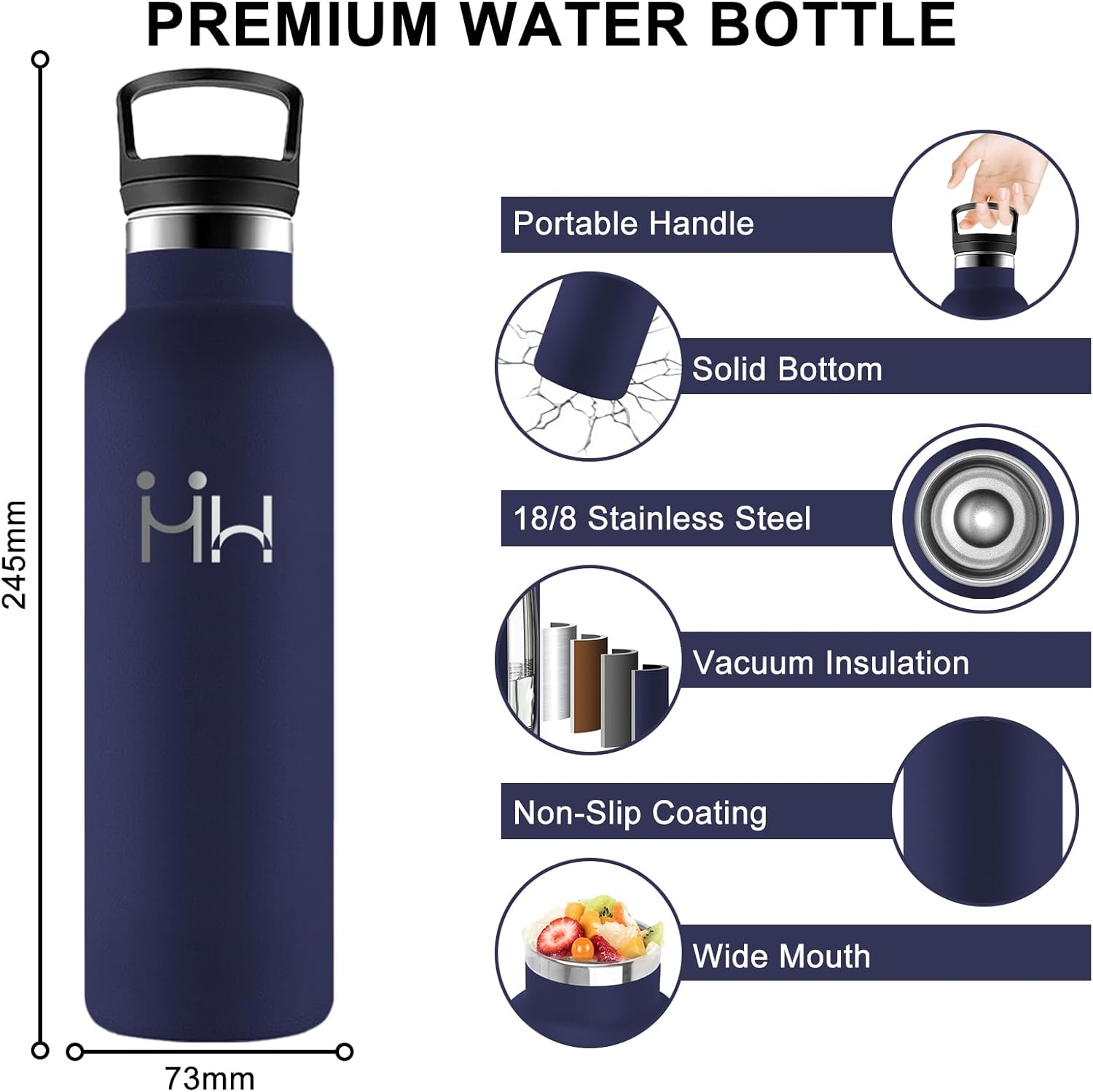 Thumbnail 1 de Botella Térmica Acero Inoxidable 500ml con Pajita 🚰