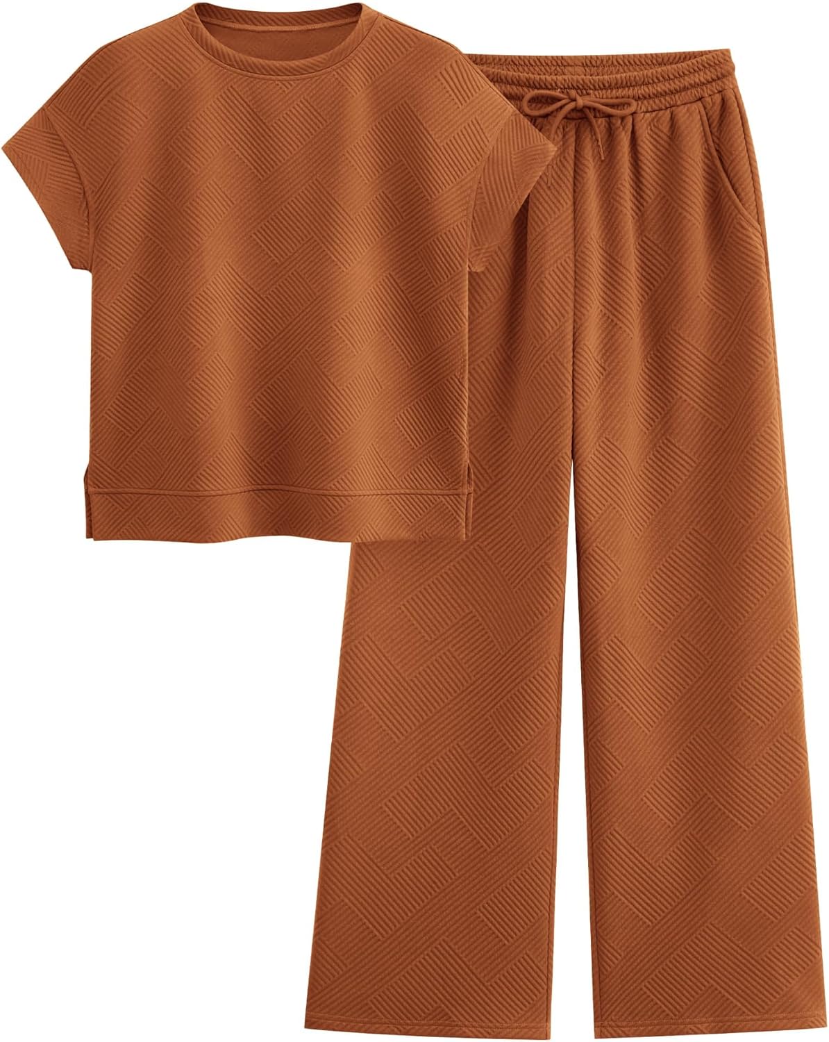 Thumbnail 6 de PRETTYGARDEN 2 Piece Outfits for Women: Casual Tracksuit Set (Short Sleeve Top + Wide-Leg Pants)