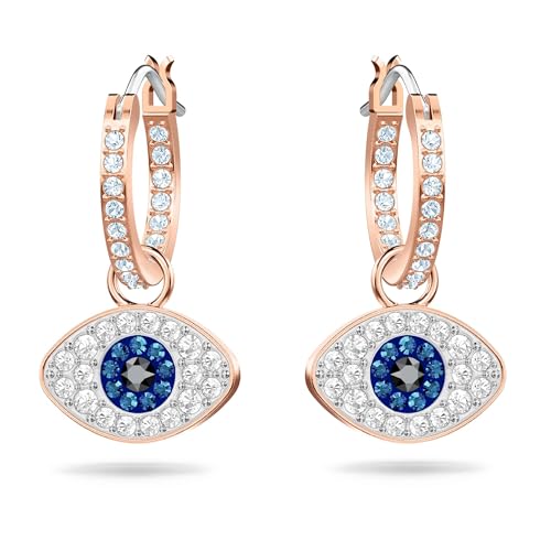 Detalle de Swarovski Orecchini a cerchio Symbolica Evil Eye Blu/rosa oro placcato