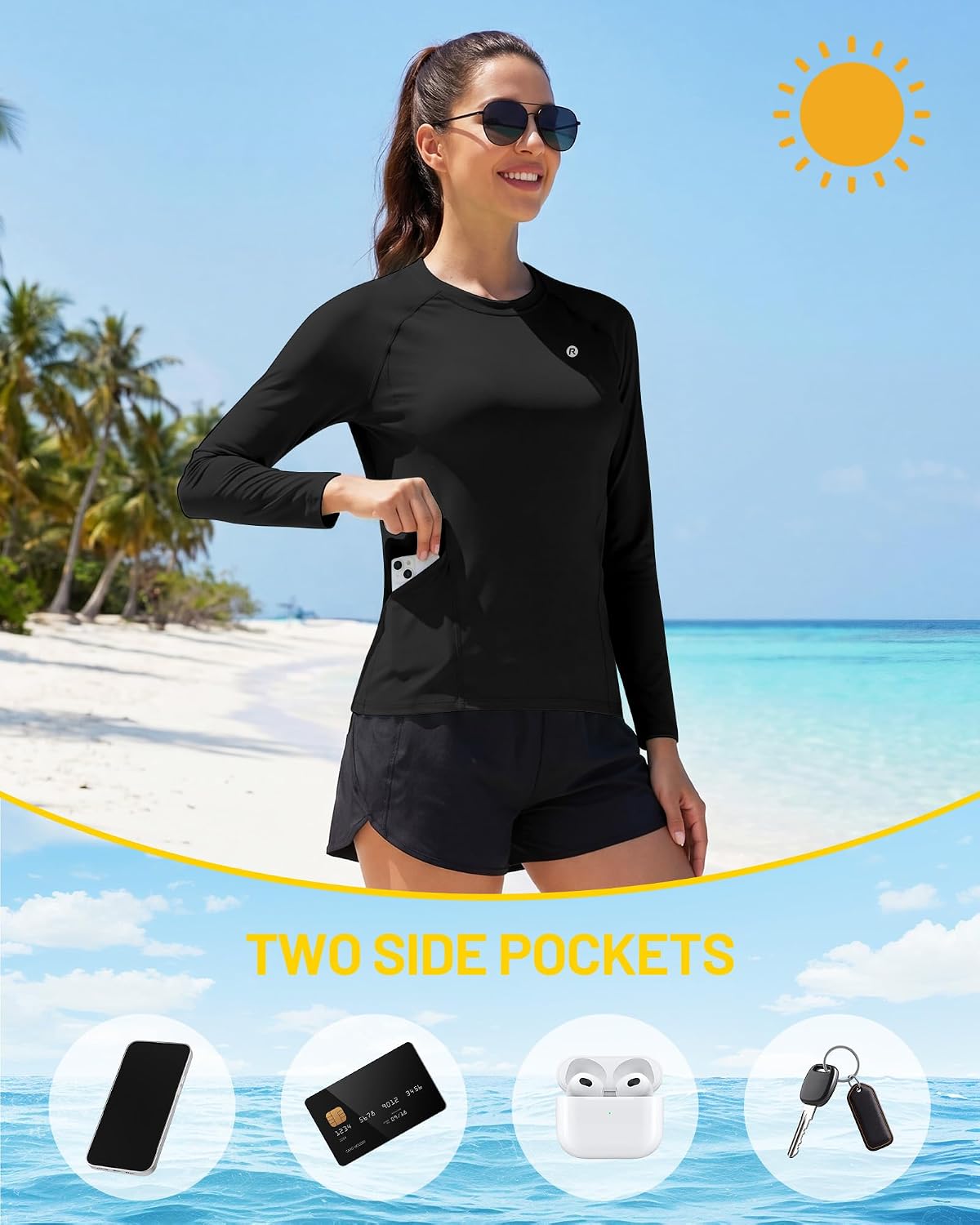 Detalle de Runhit Women's Sun Shirt UPF 50+