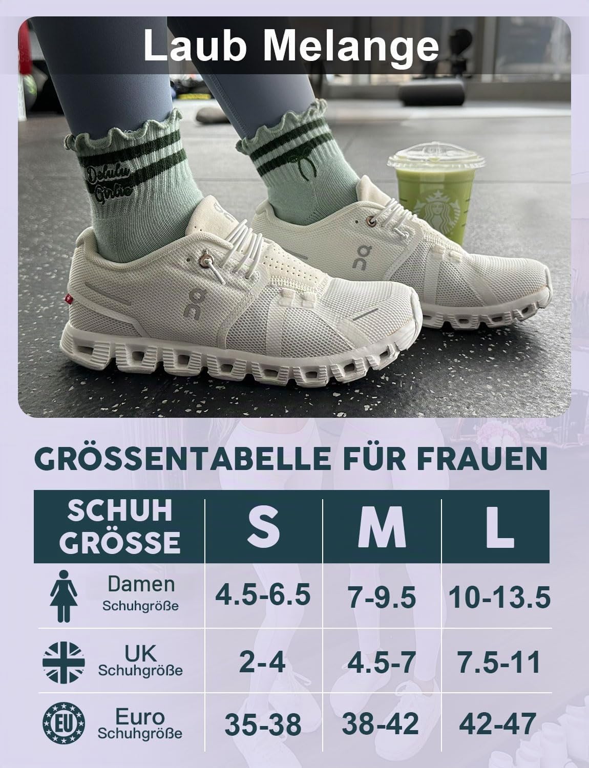 Detalle de Juclise Pilates Socken Damen – rutschfeste Bio-Baumwolle mit Rüschen und Stil für Yoga, Ballet & Fitness