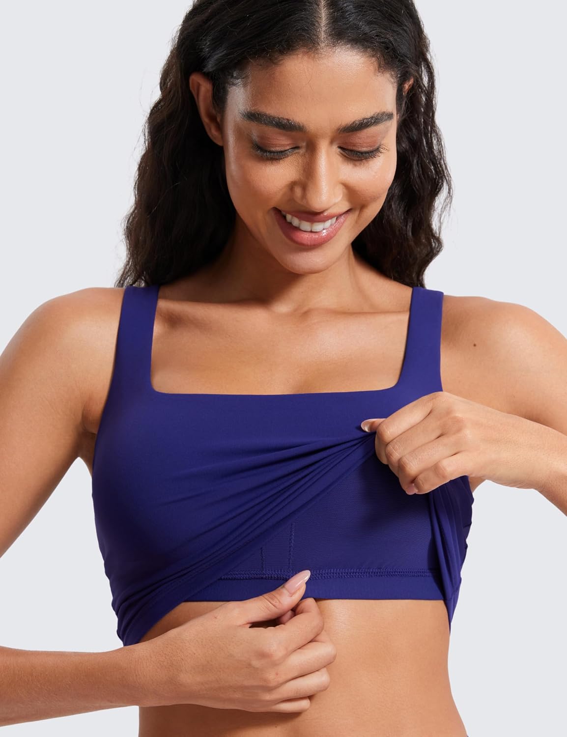 Detalle de CRZ YOGA Butterluxe Sport-BH gepolstert ohne Bügel – Crop Top für Yoga & Fitness