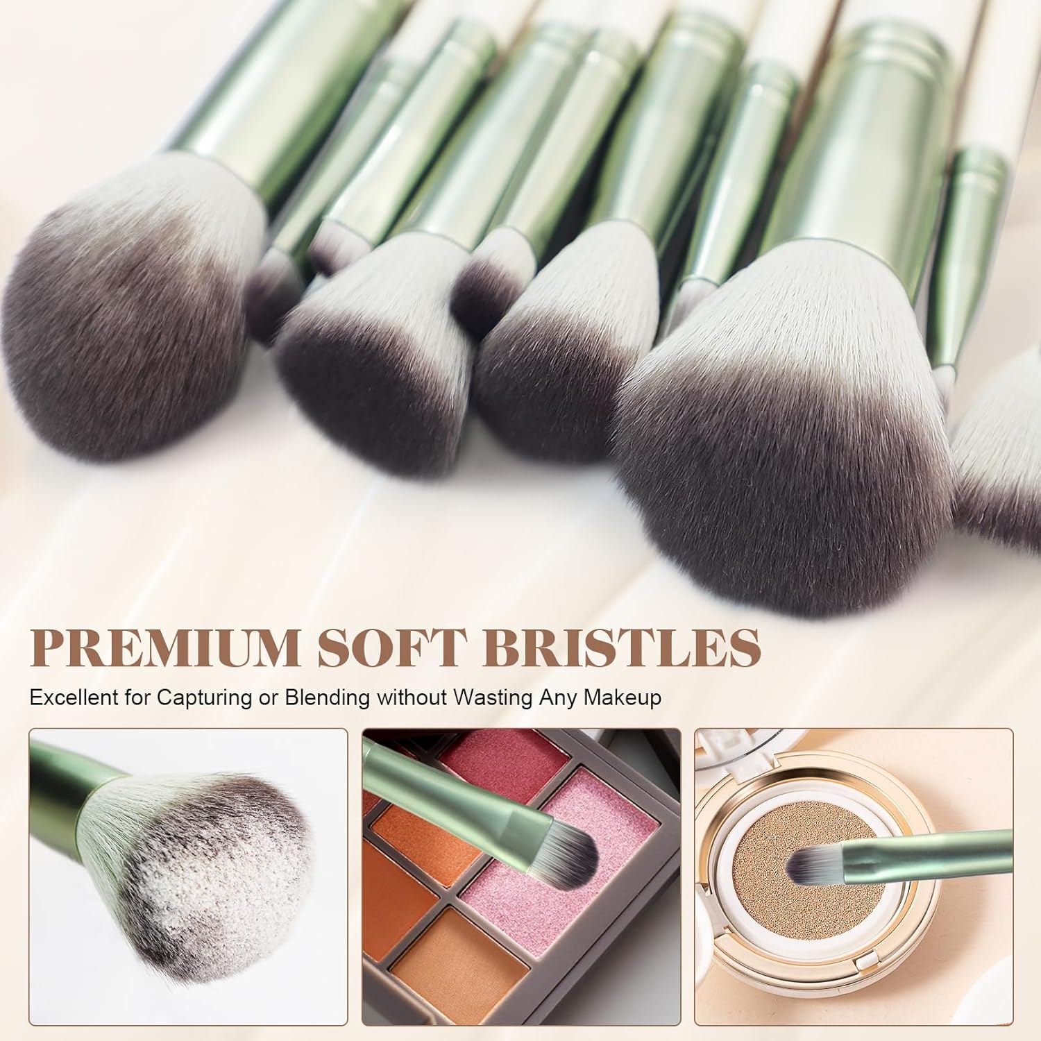 Detalle de HEYMKGO Pinselset Makeup 12-teilig – Profi-Makeup-Pinsel mit Reisetasche