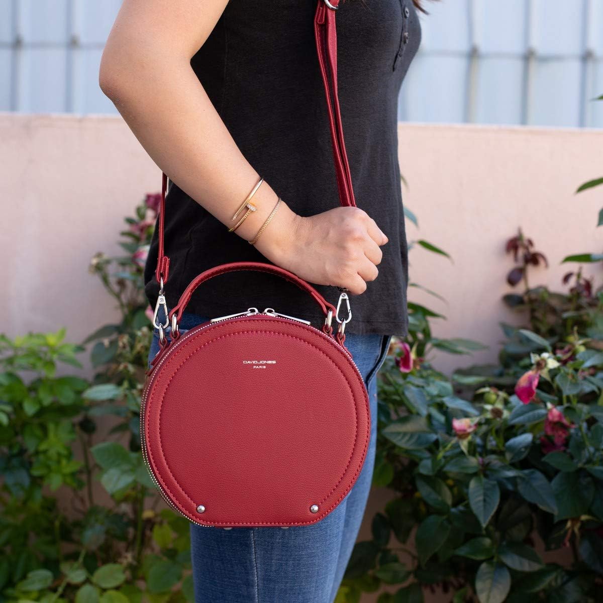 Thumbnail 3 de David Jones Sac à Main Bandoulière Rond Femme en PU Rigide Noir