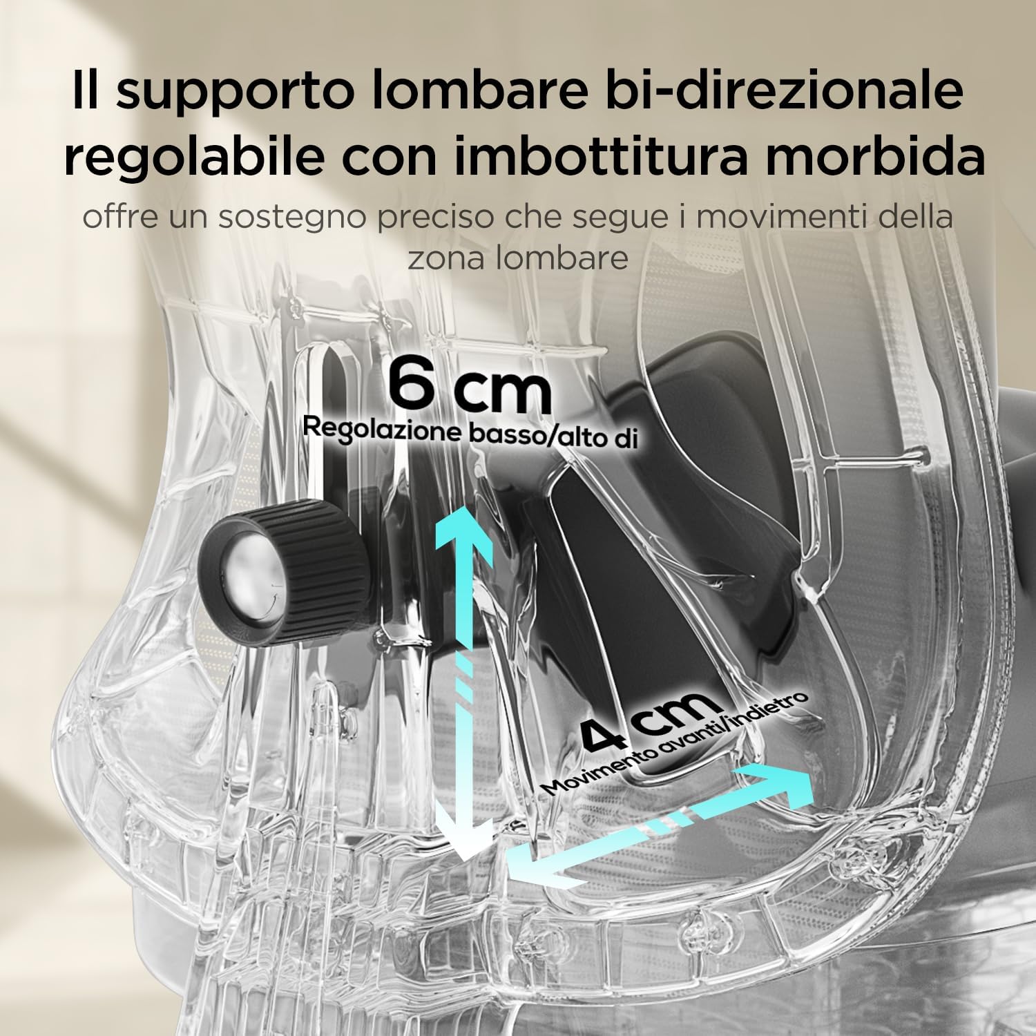 Detalle de Hbada P5 sedia da ufficio ergonomica con poggiatesta regolabile e supporto lombare