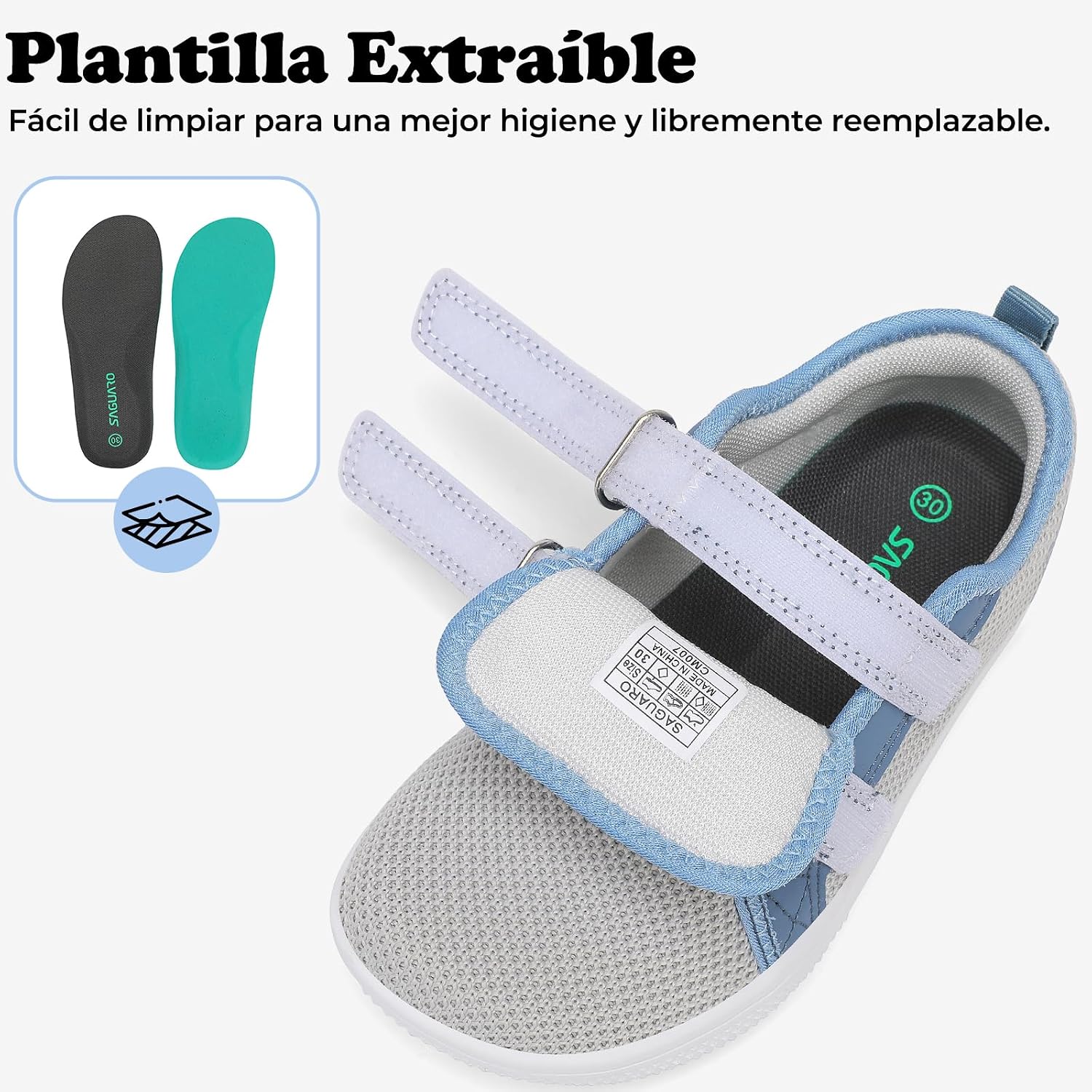 Thumbnail 6 de SAGUARO Zapatillas Barefoot Niños Zero‑Drop Gr.25-35