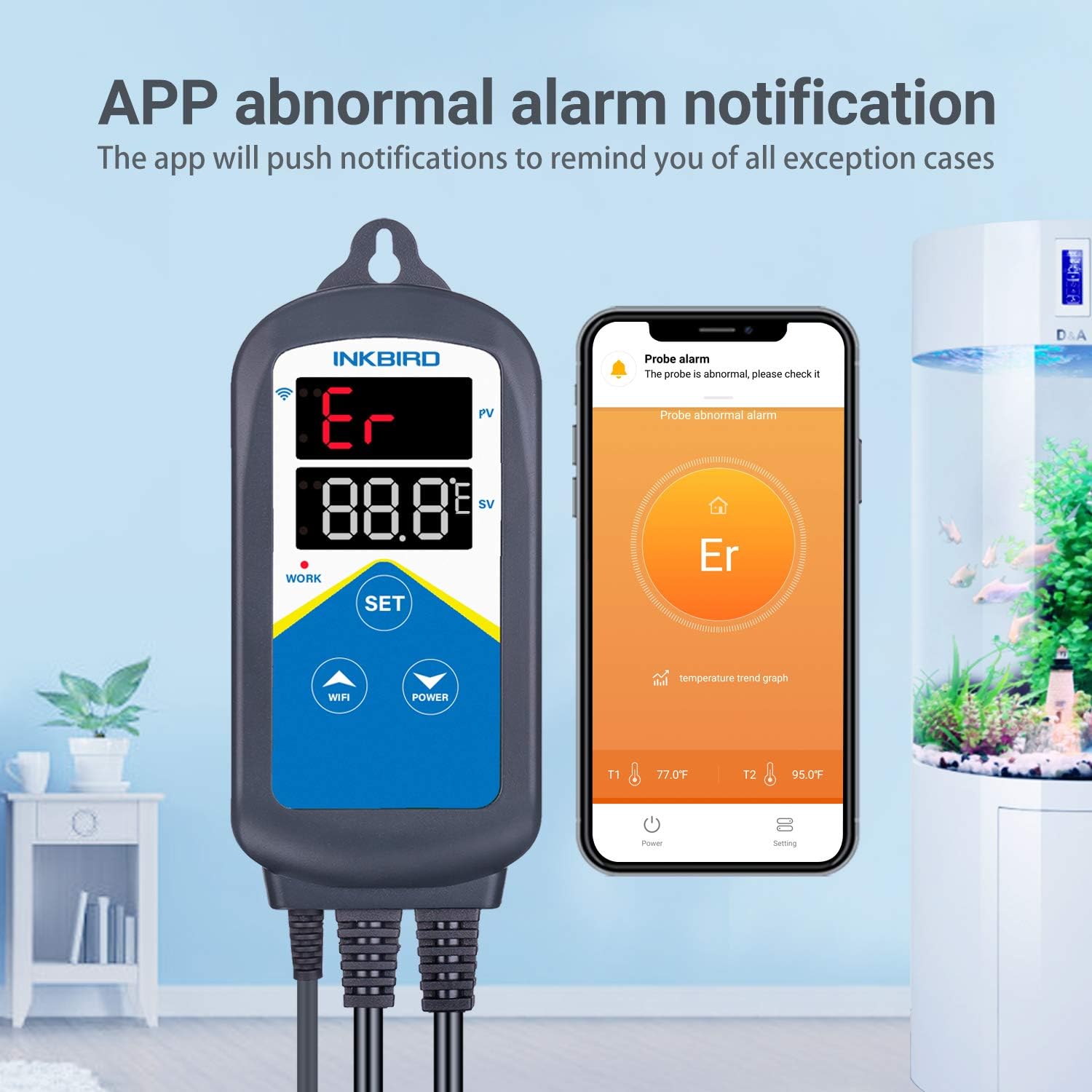 Detalle 2 de Inkbird ITC-306A WiFi aquarium temperature controller 🐟
