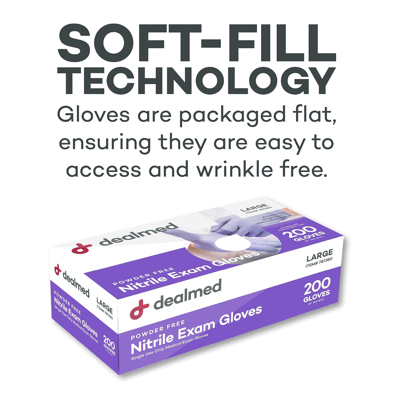 Thumbnail 5 de Dealmed Medical Exam Gloves – 200 Count Large Nitrile Gloves (Latex-Free, Ambidextrous)