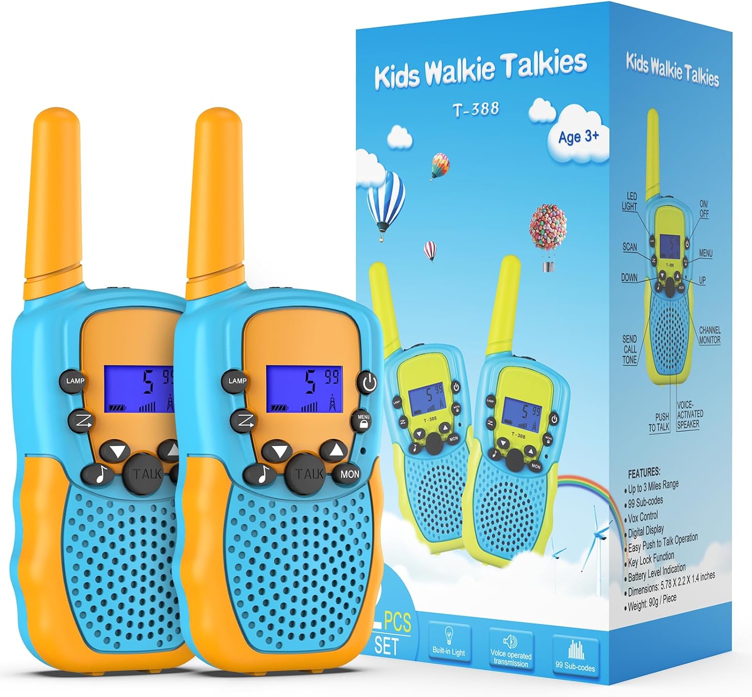 Detalle de Kearui Walkie Talkie Kinder 90 g mit 8 Kanälen