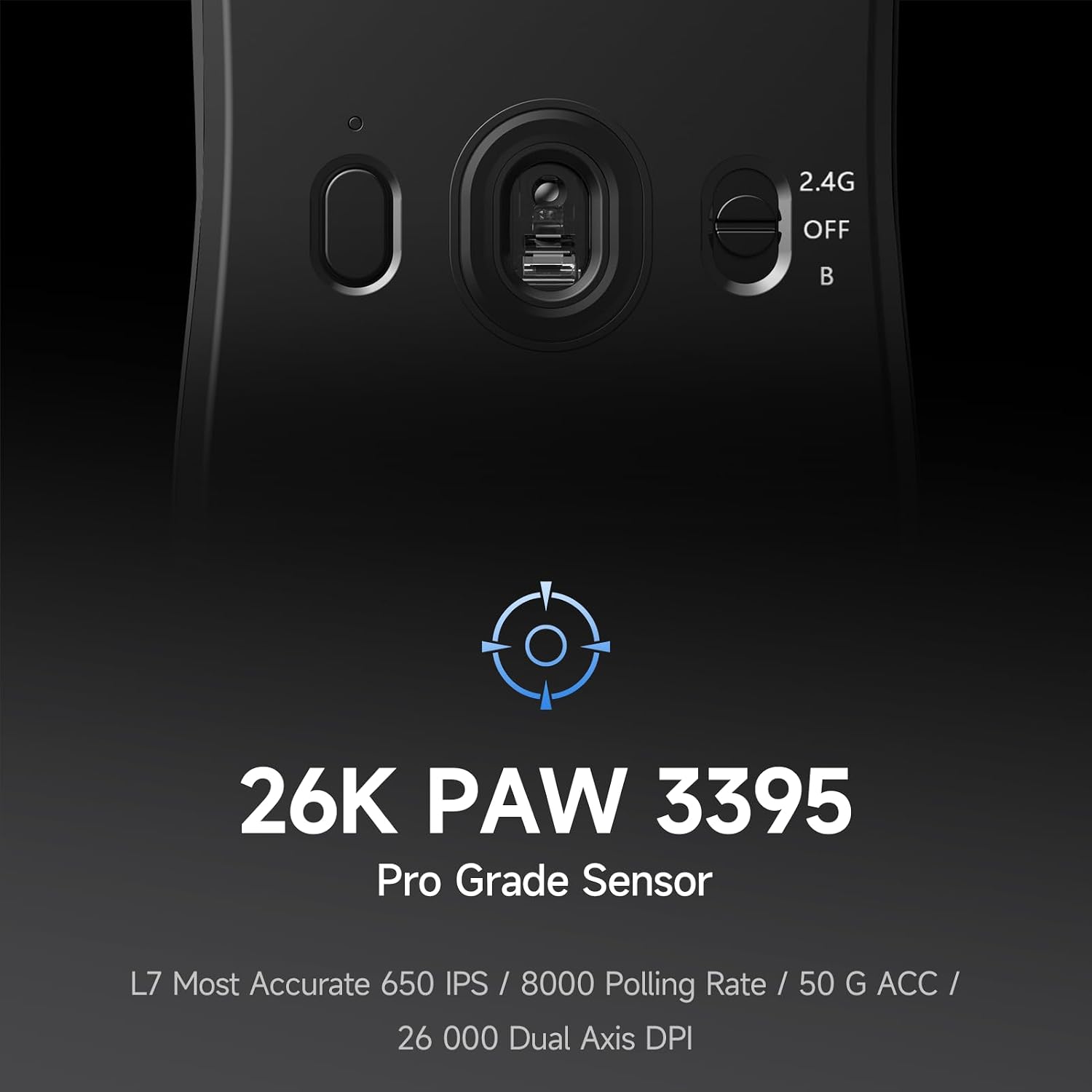 Detalle de MCHOSE L7 Pro Kabellose Gaming-Maus – 39 g Ultralight, 26000 DPI, 8000 Hz