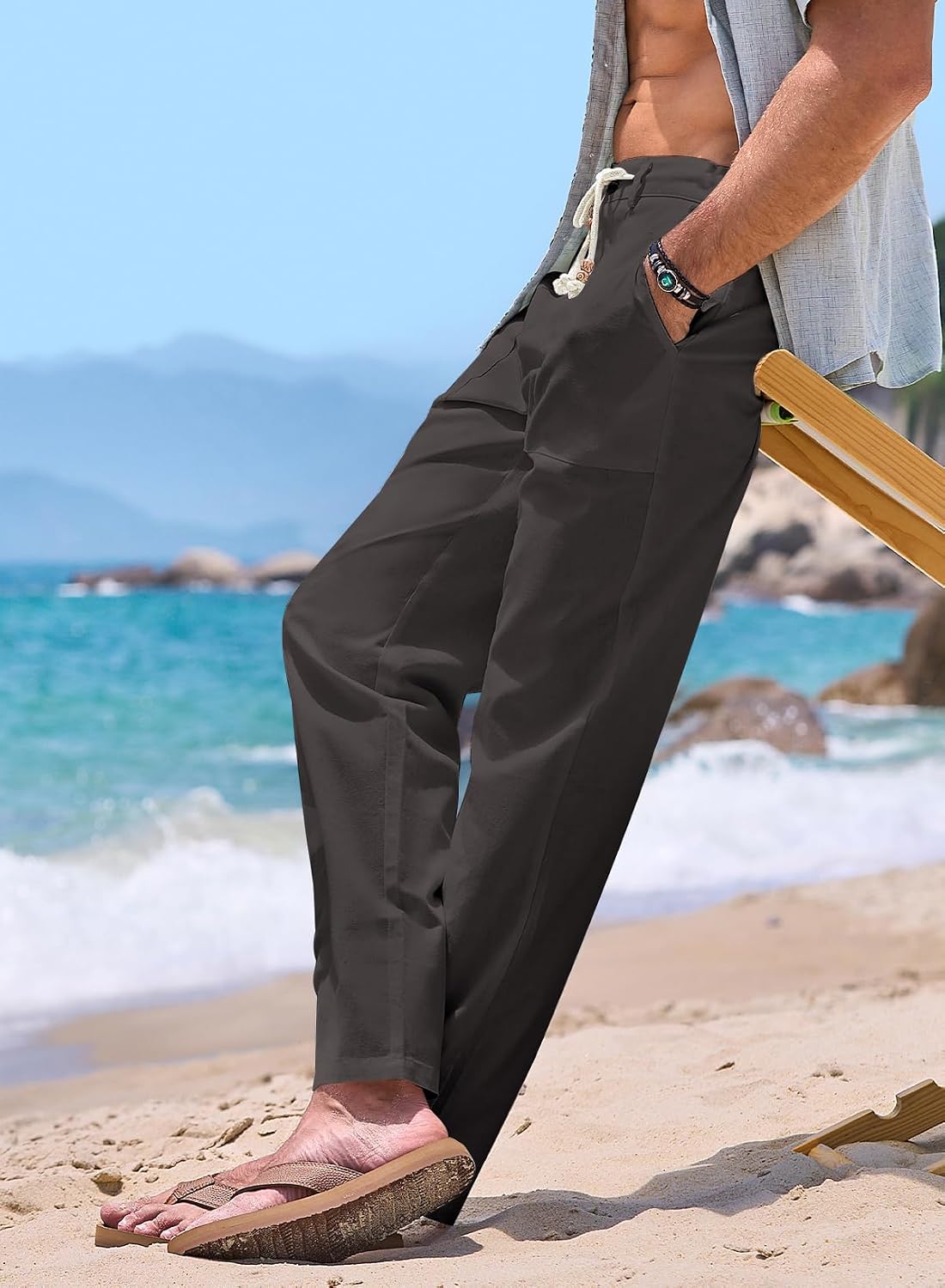 Thumbnail 2 de Elegancity Leinenhose Herren – Sommerhose/Yogahose mit Kordelzug, 55% Baumwolle + 45% Leinen, Größe S–3XL