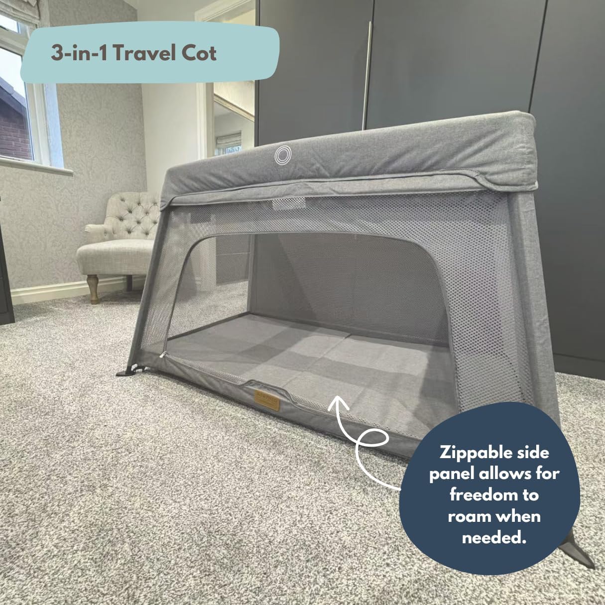 Detalle 2 de Venture Airpod Travel Cot Lightweight foldable cot 0–3 years