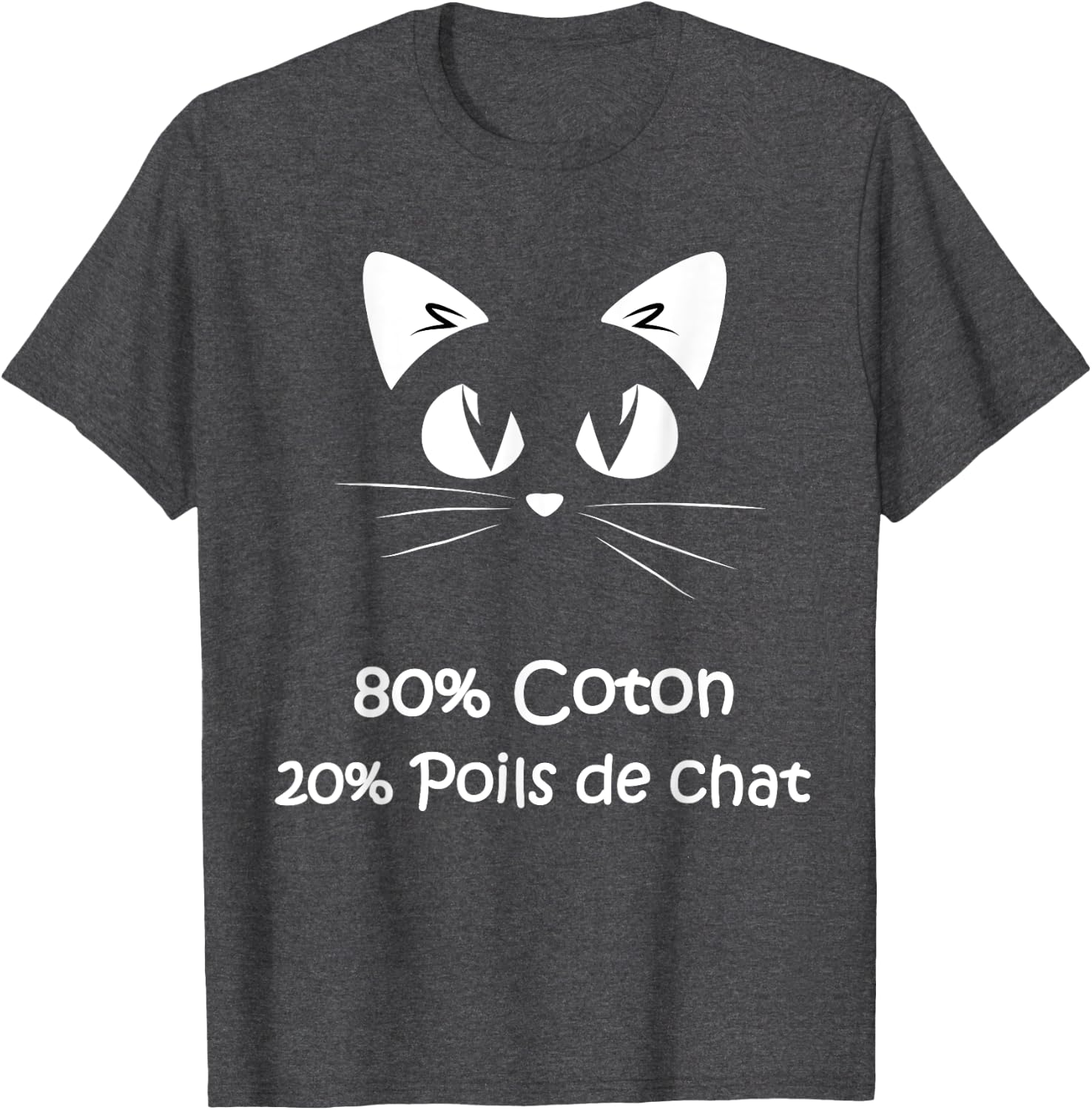 Detalle 2 de Poils de chat en coton – Pistes de chat – dictons de chat T-Shirt