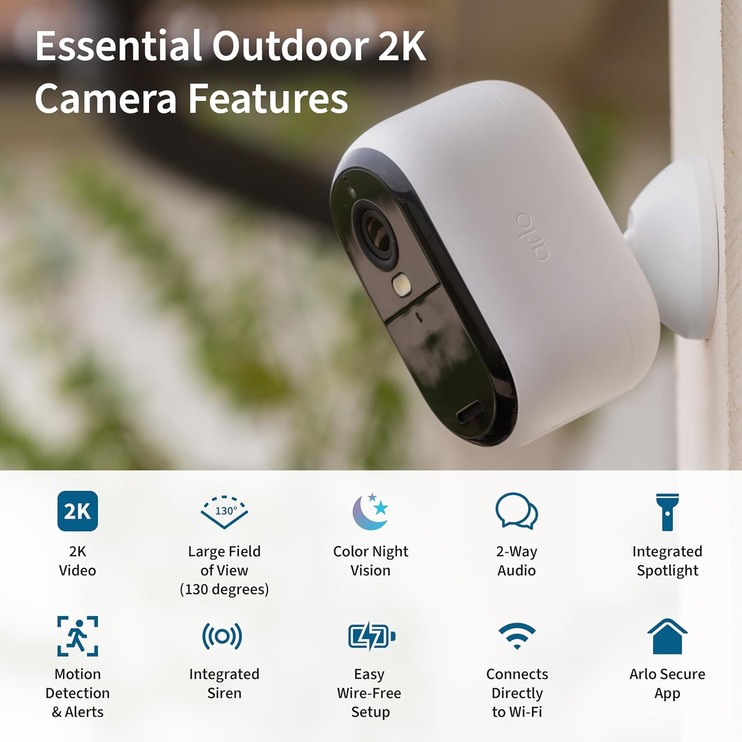 Thumbnail 1 de Arlo Essential Security Camera 2K outdoor wireless